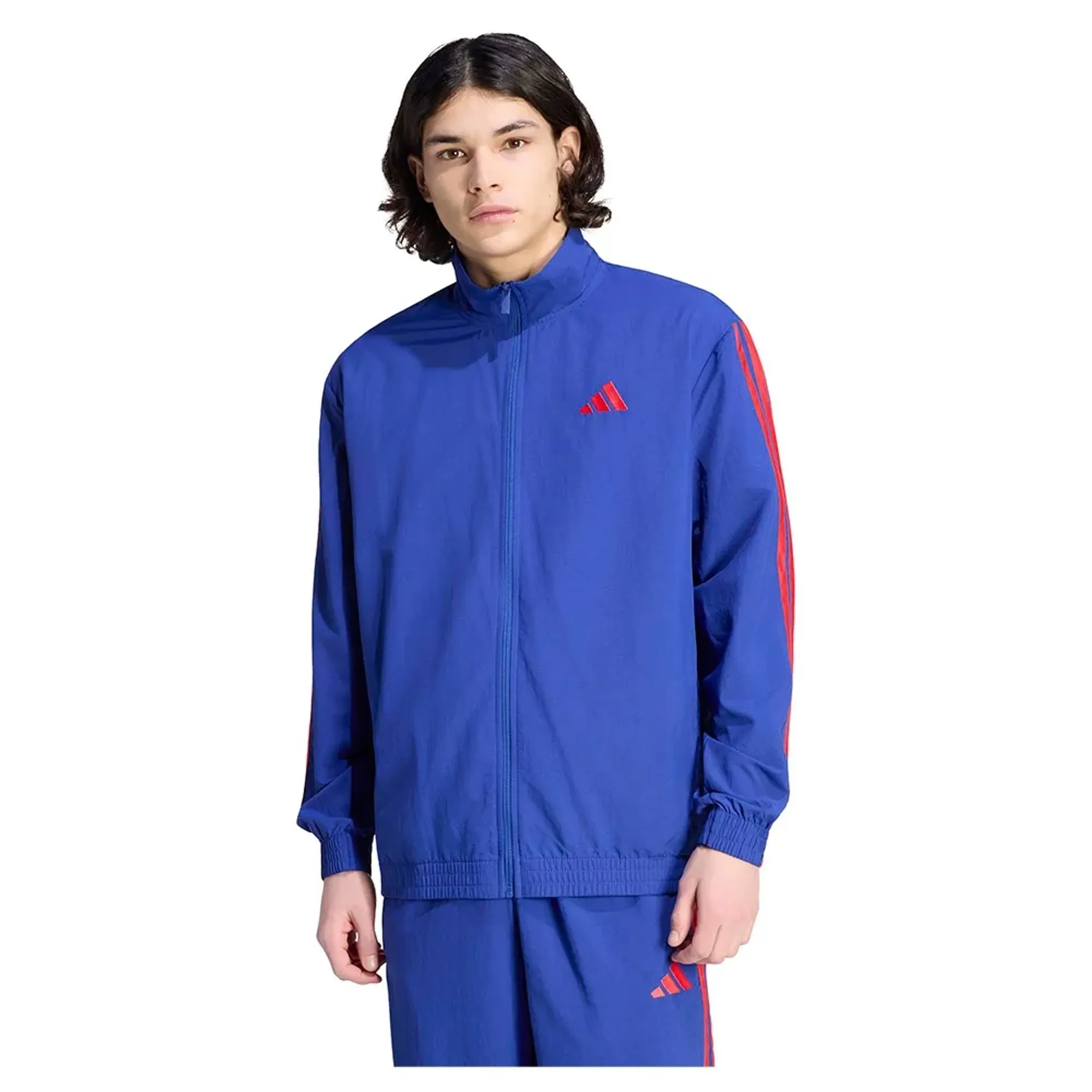 Adidas 3 Stripes Woven Full Zip Sweatshirt
