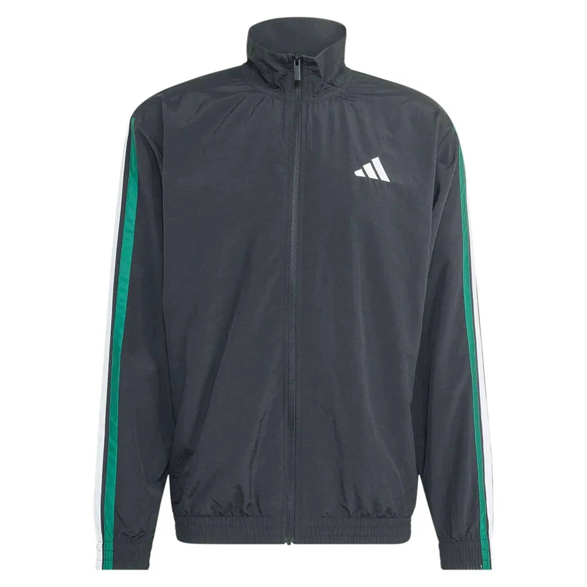 Adidas 3 Stripes Woven Full Zip Sweatshirt