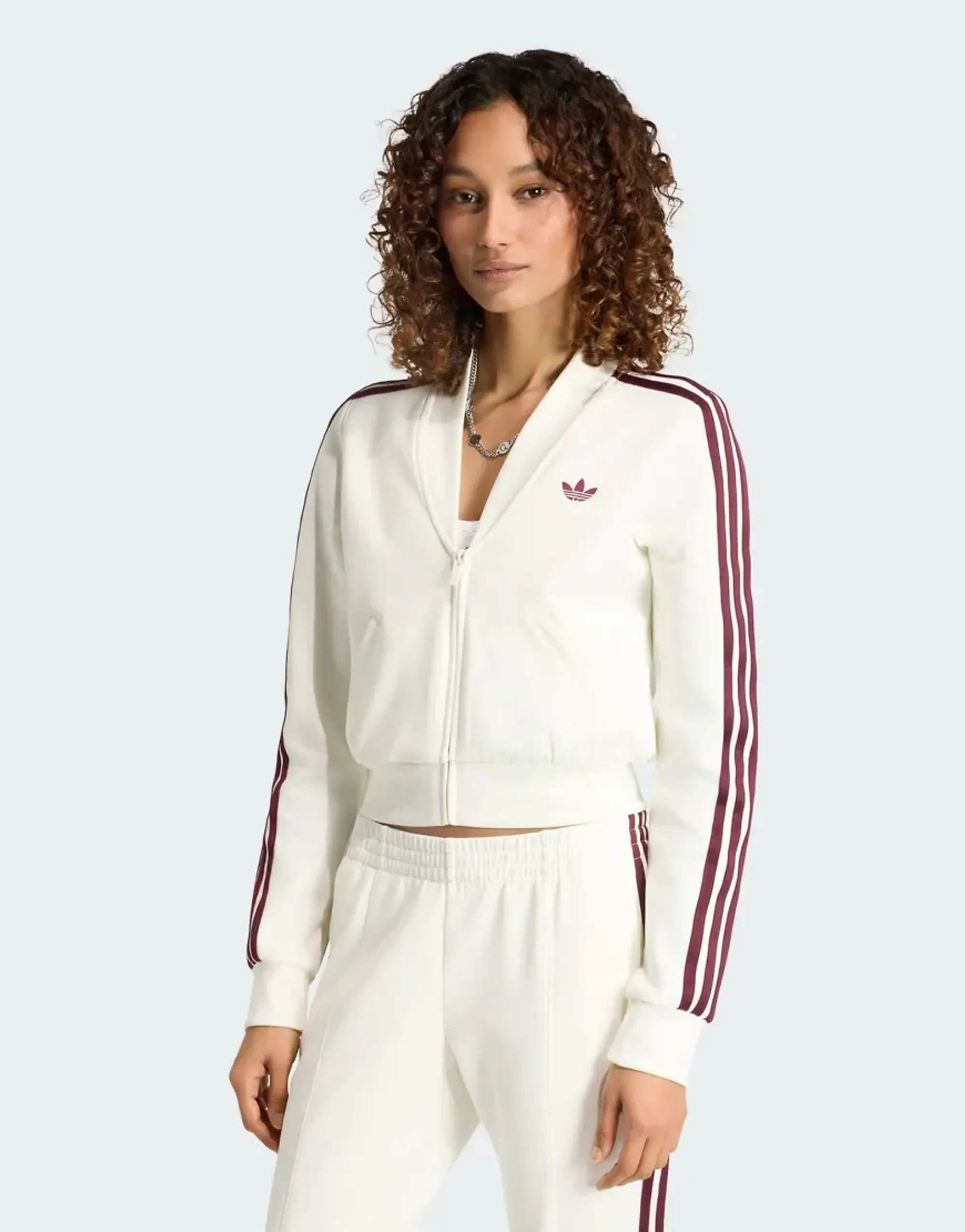 Adidas Originals V-neck Sst Full Zip Sweatshirt
