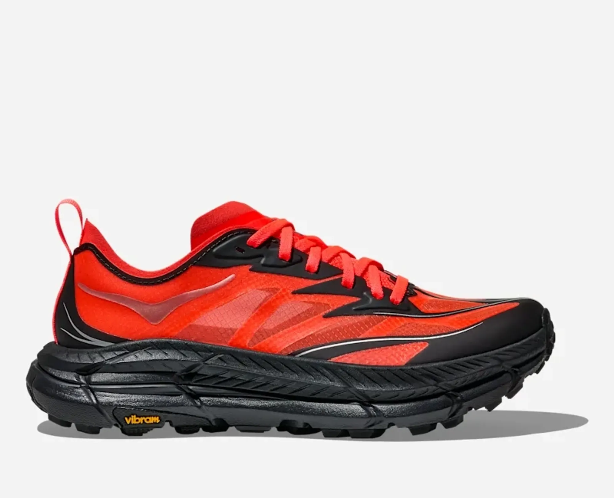 Hoka Mafate Speed 4 Lite Lifestyle Shoes In Neon Flame/Black