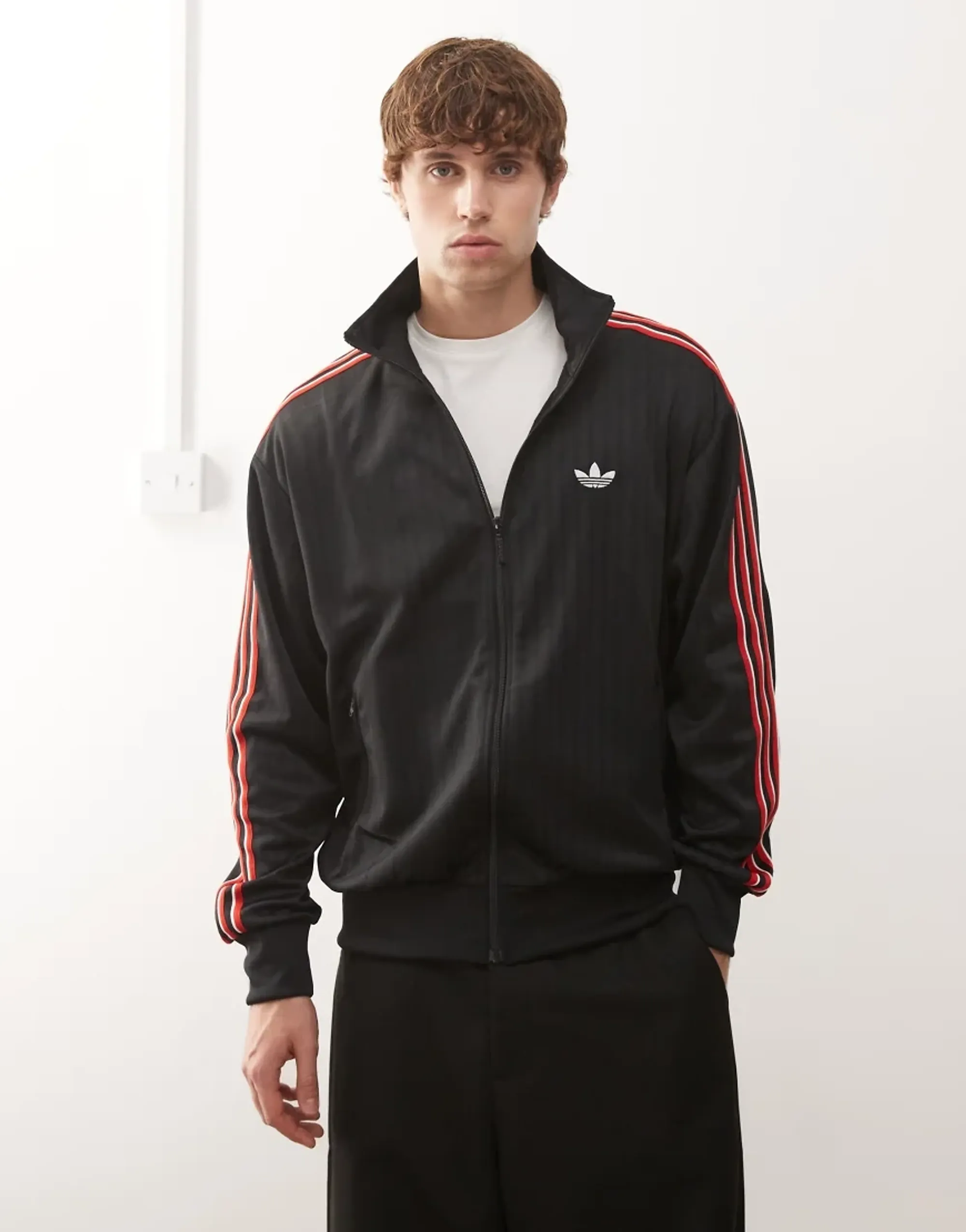 Adidas Originals Firebird Loose Pinstripes Full Zip Sweatshirt