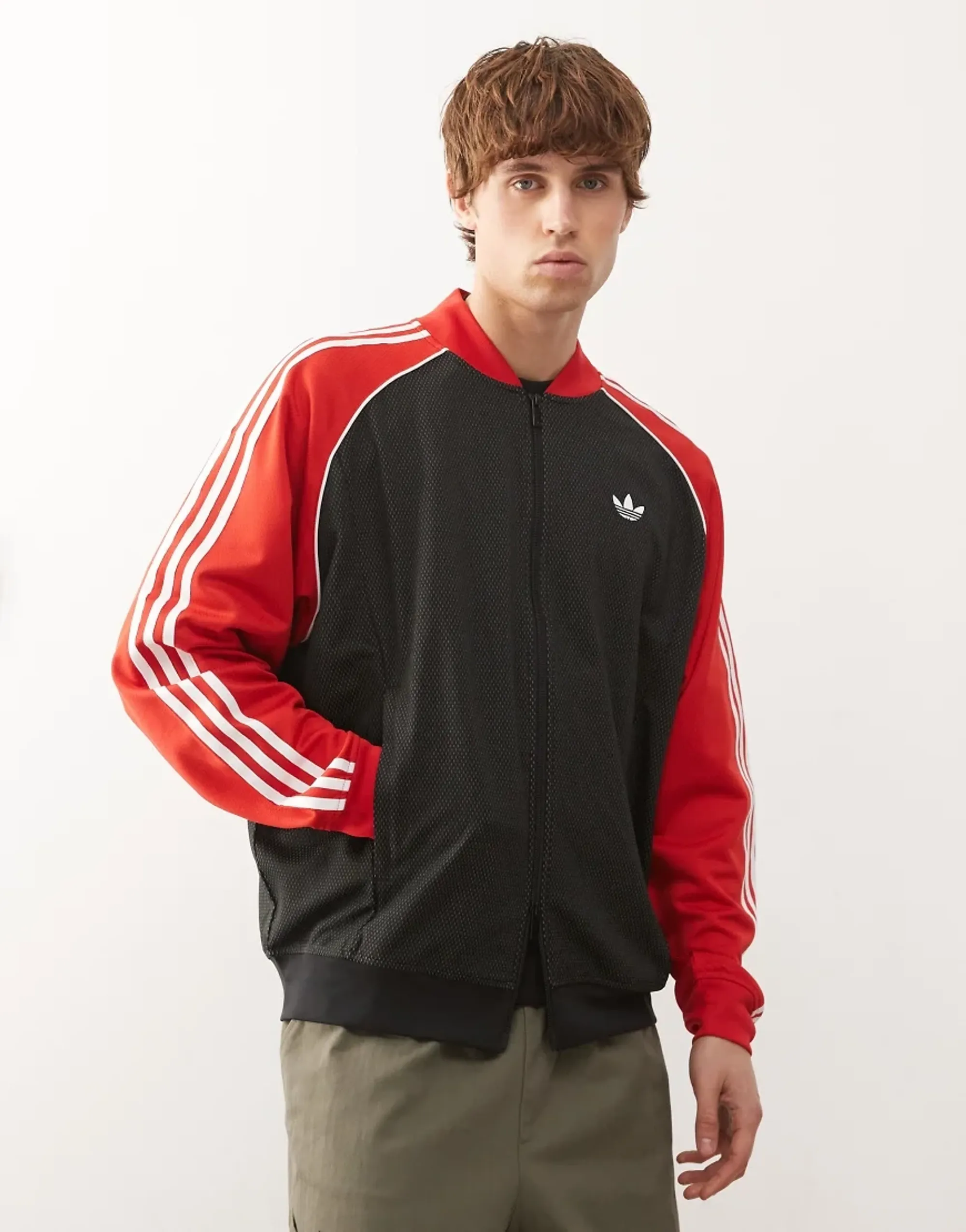 Adidas Originals Sst Loose Mesh Full Zip Sweatshirt
