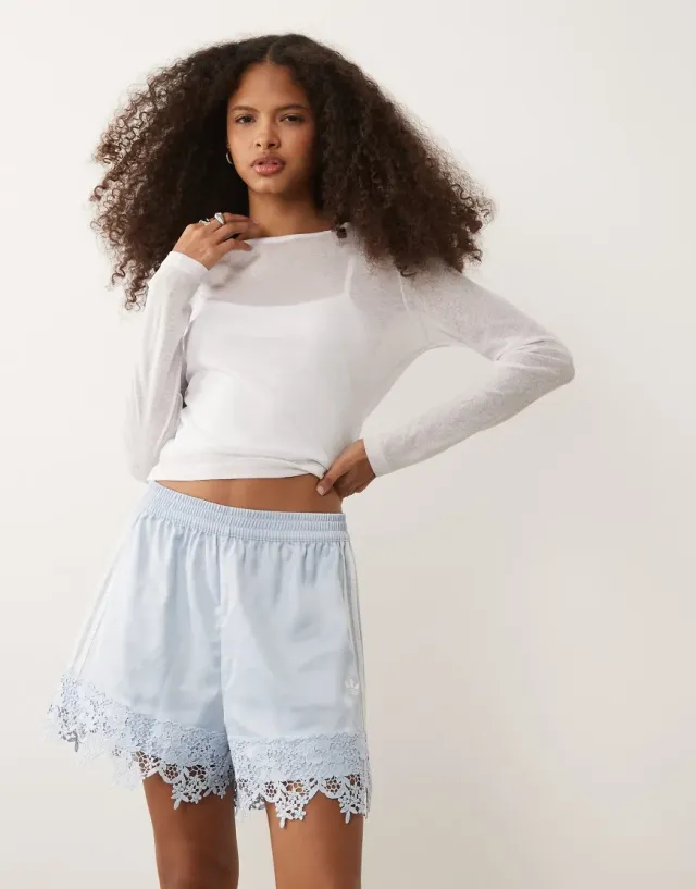 Adidas Originals Satin Lace Shorts | LD1812 | FOOTY.COM