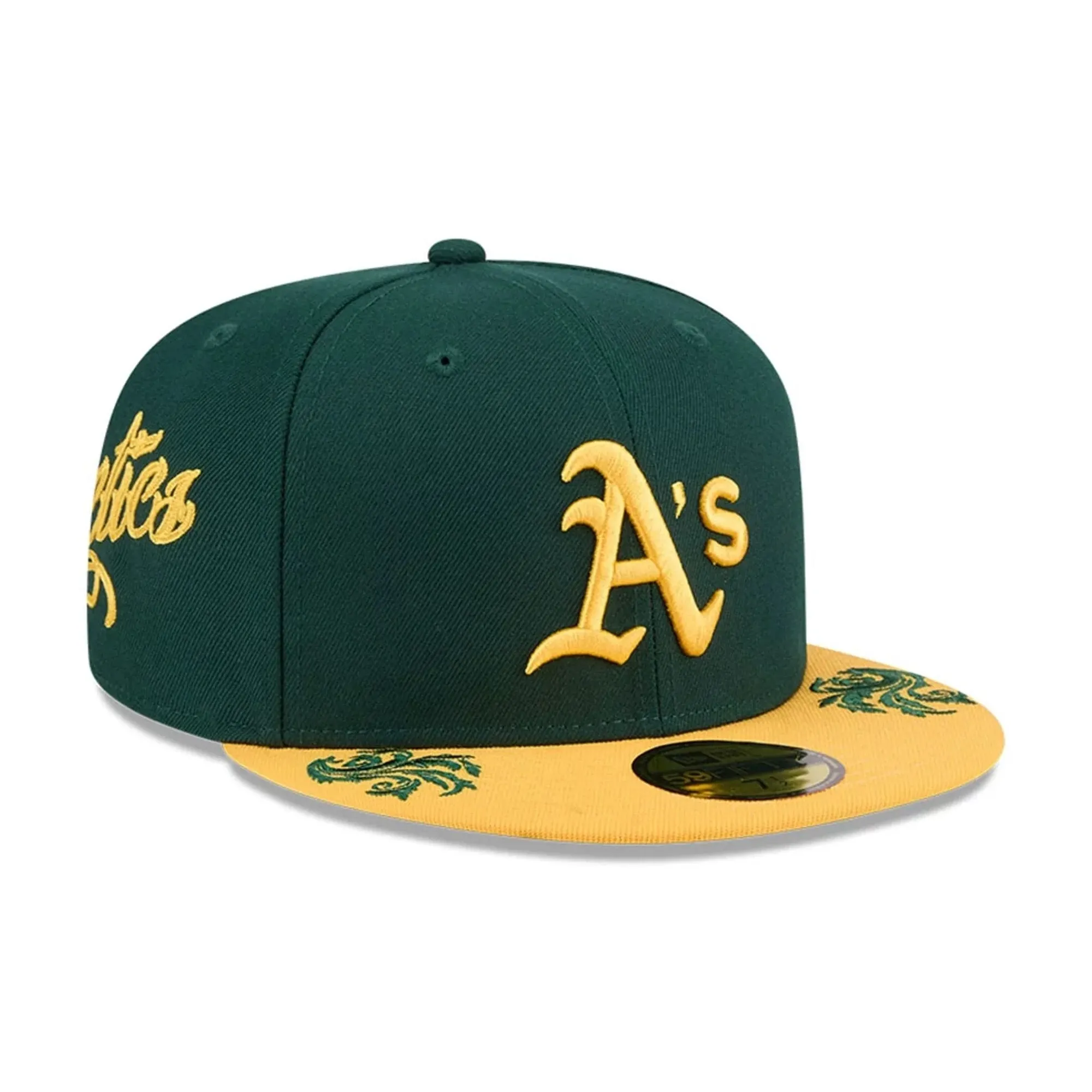 Athletics MLB Script Dark Green 59FIFTY Fitted Cap New Era Cap adult unisex