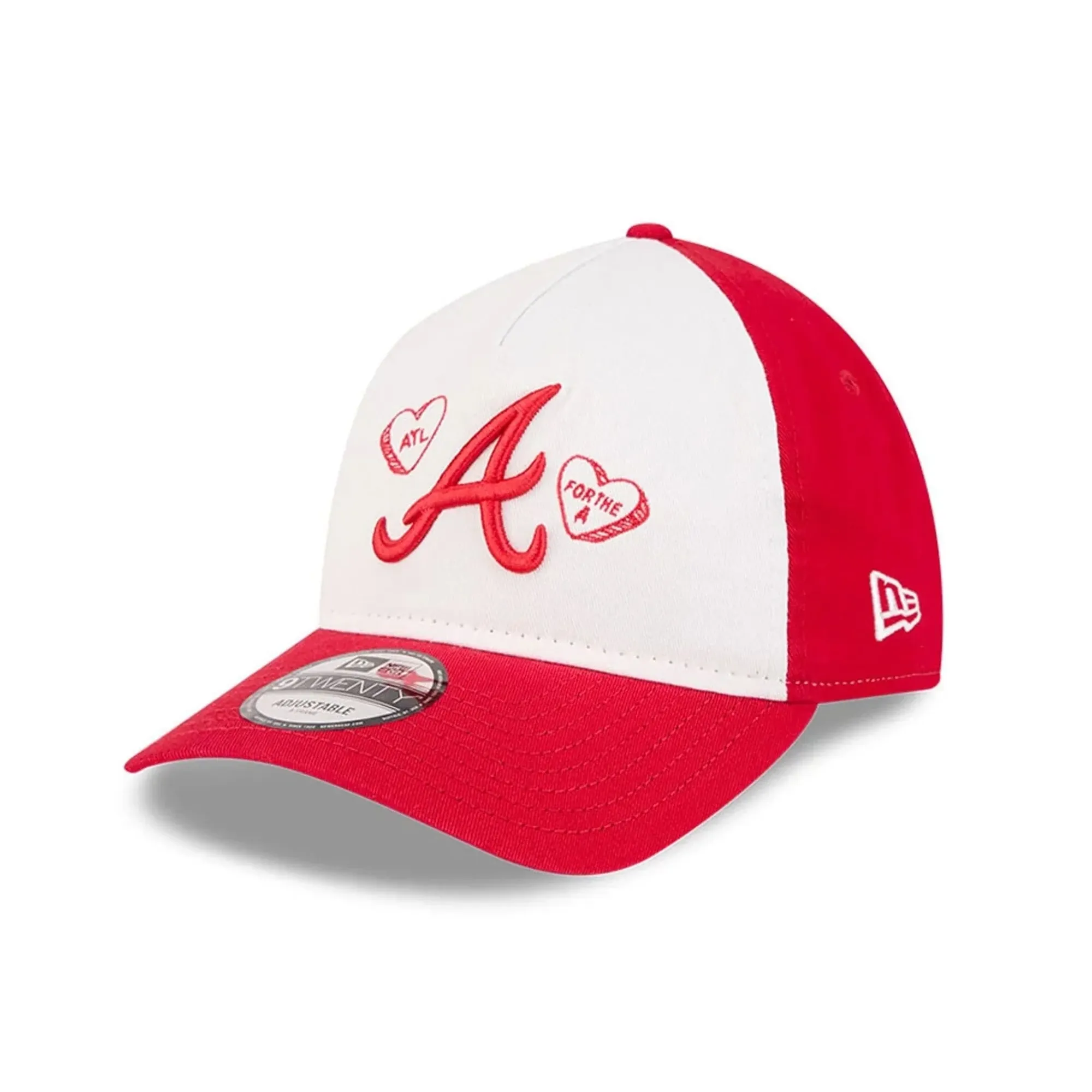 Atlanta Braves MLB Conversation Hearts Red 9TWENTY A-Frame Adjustable Cap New Era Cap adult unisex
