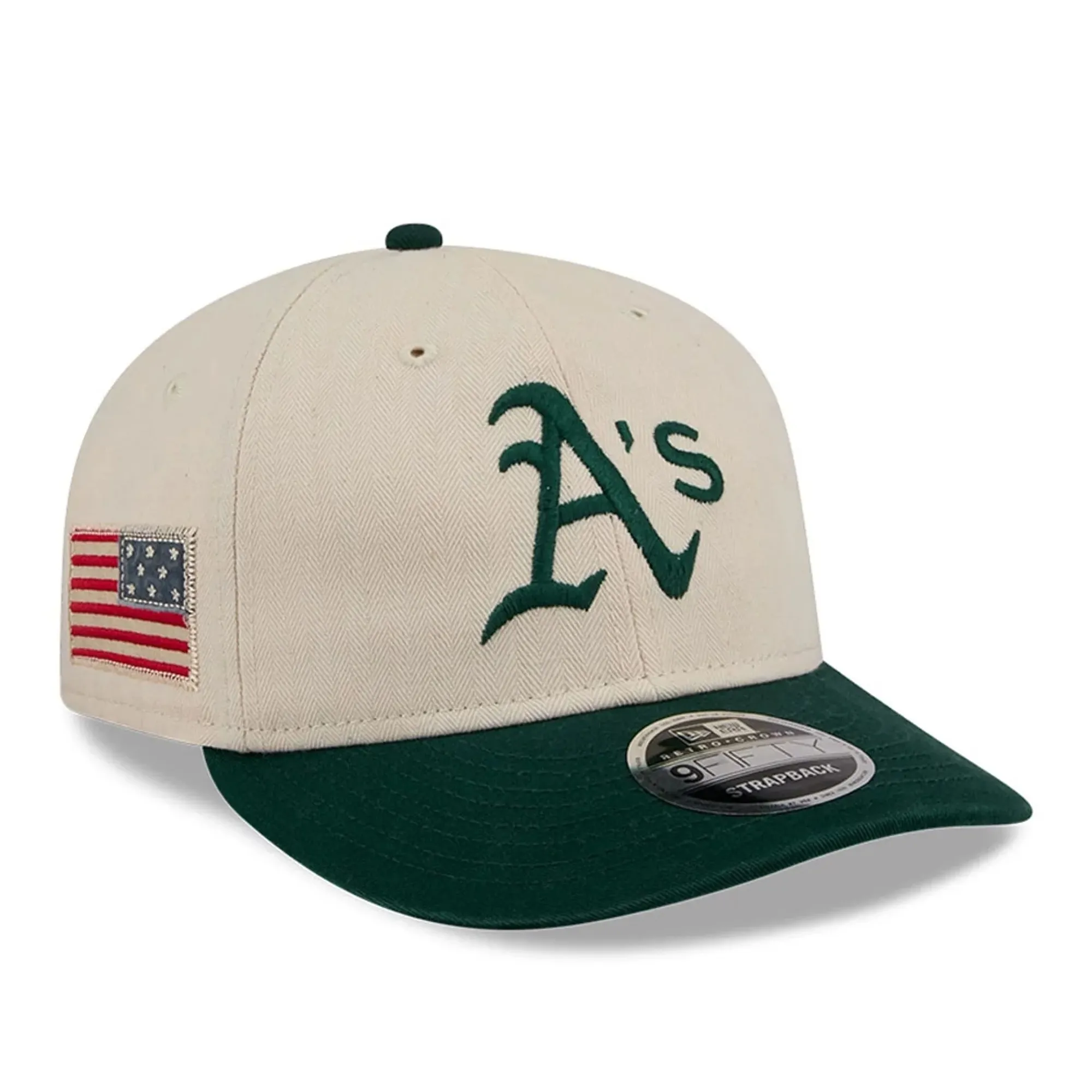 Athletics MLB Americana Herringbone White Retro Crown 9FIFTY Adjustable Cap New Era Cap adult unisex