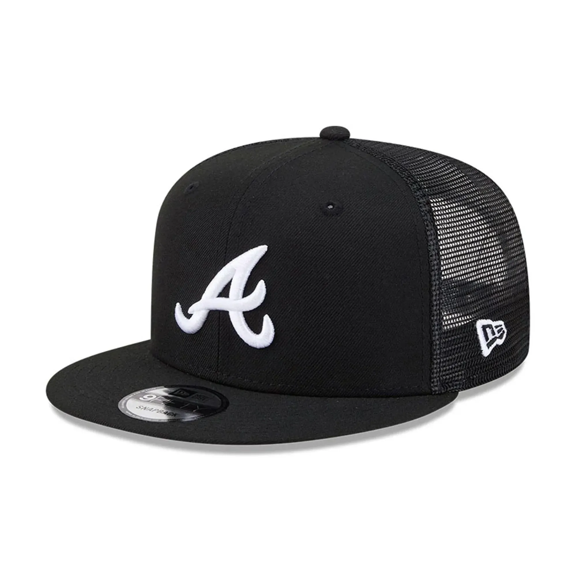 Atlanta Braves MLB Evergreen Black 9FIFTY Trucker Adjustable Cap New Era Cap adult unisex