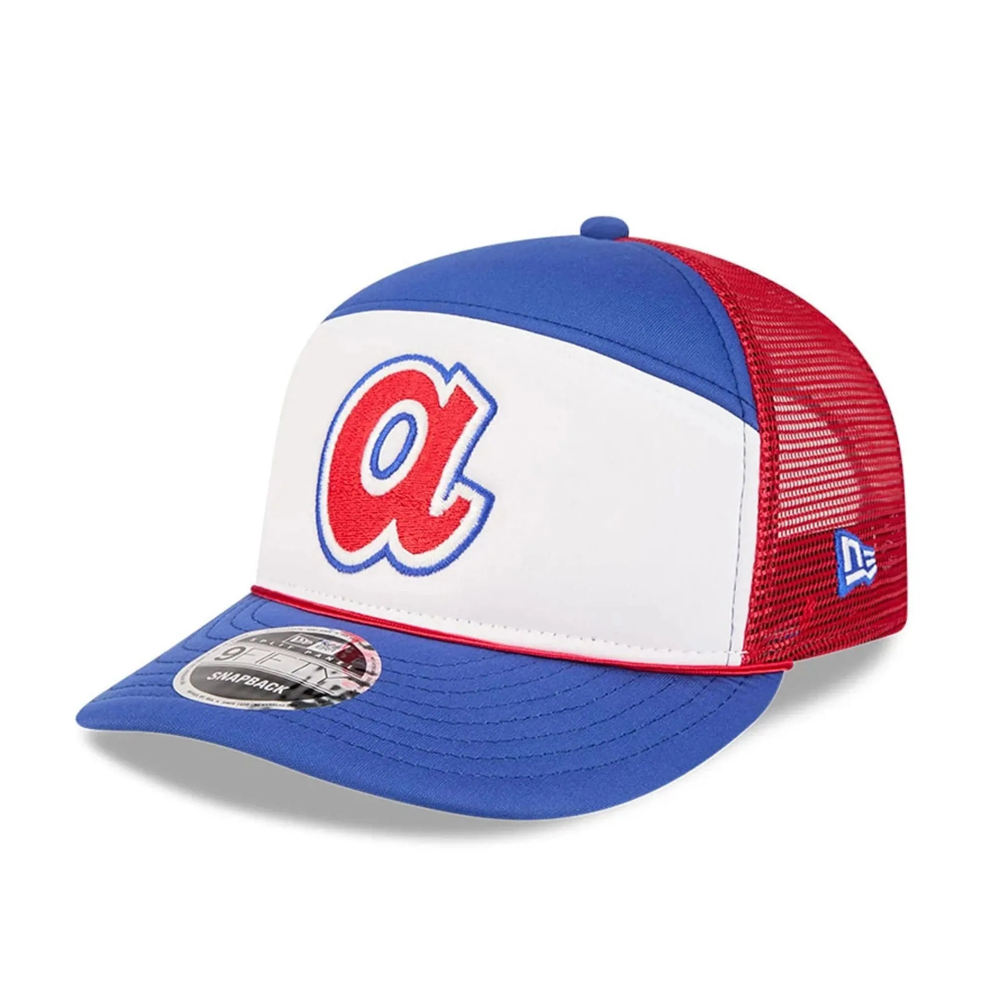 Atlanta Braves MLB Blocked Blue 9FIFTY Split Panel Snapback Adjustable Cap New Era Cap adult unisex