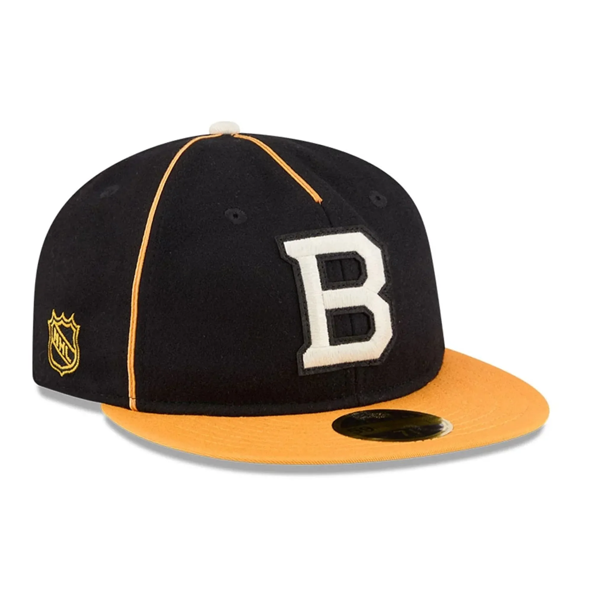 Boston Bruins NHL Felt Logo Black Retro Crown 59FIFTY Fitted Cap New Era Cap adult unisex