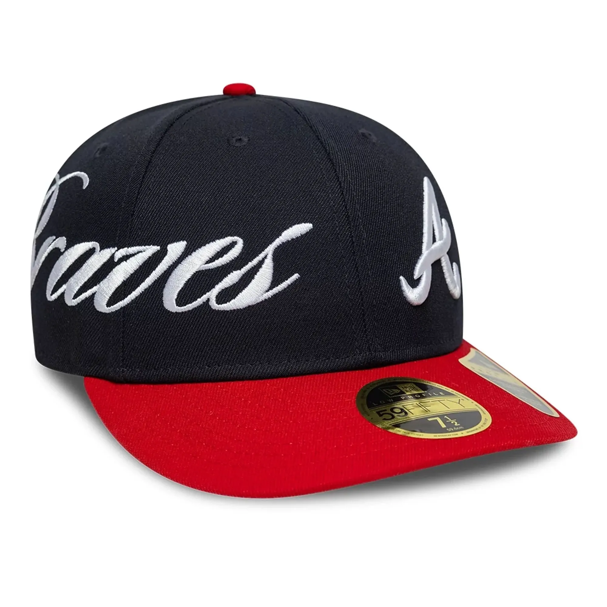 Atlanta Braves MLB Side Script Navy Low Profile 59FIFTY Fitted Cap New Era Cap adult unisex