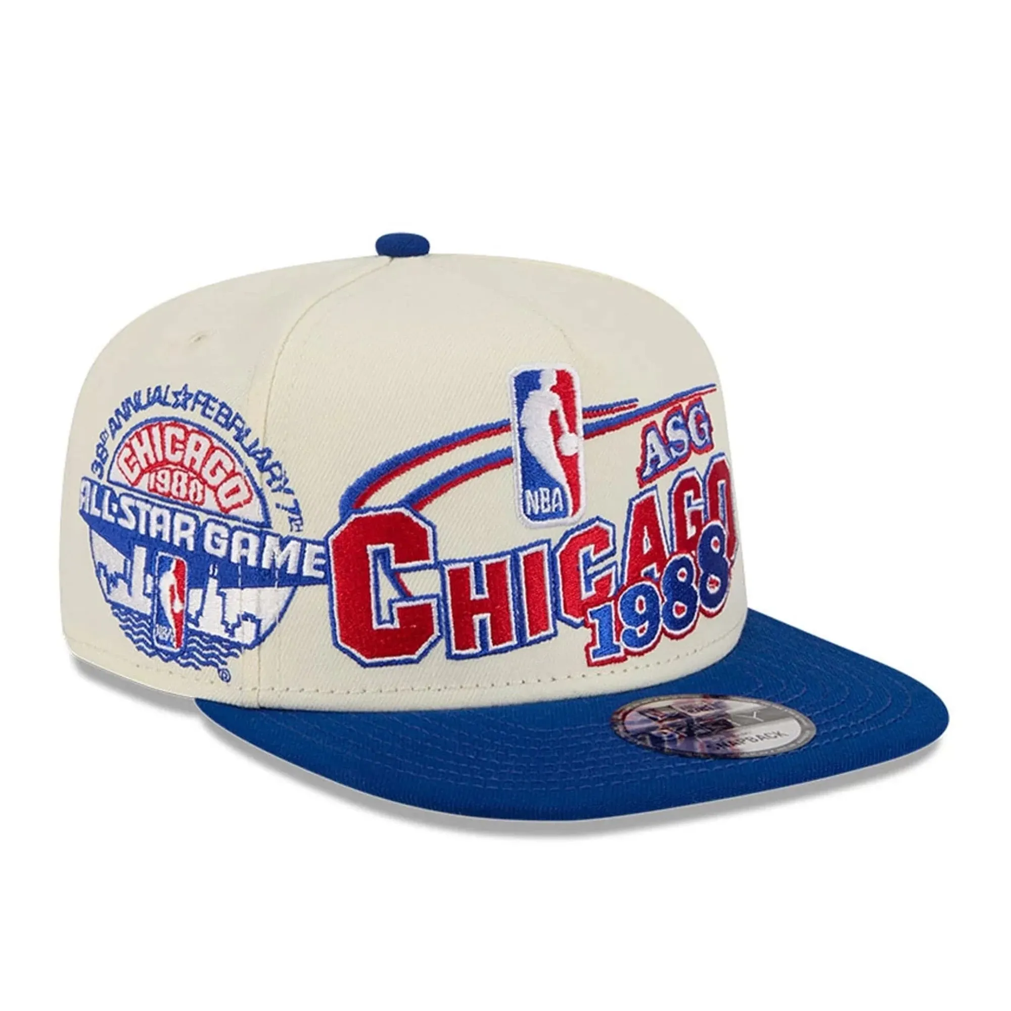 Bulls NBA Hardwood Classic ASG White 9FIFTY A-Frame Snapback Adjustable Cap New Era Cap adult unisex
