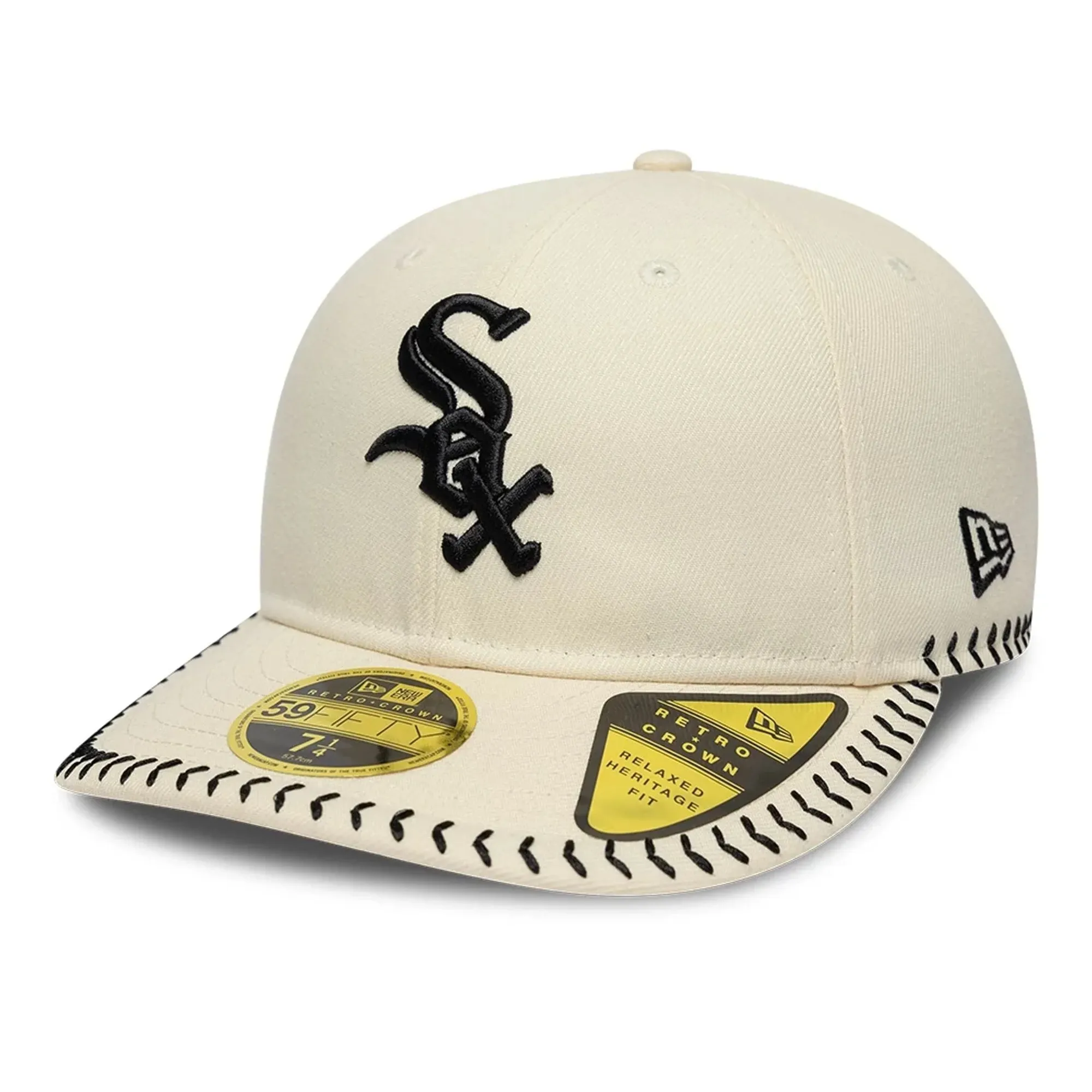 Chicago White Sox MLB Baseball Stitch Cream Retro Crown 59FIFTY Fitted Cap New Era Cap adult unisex