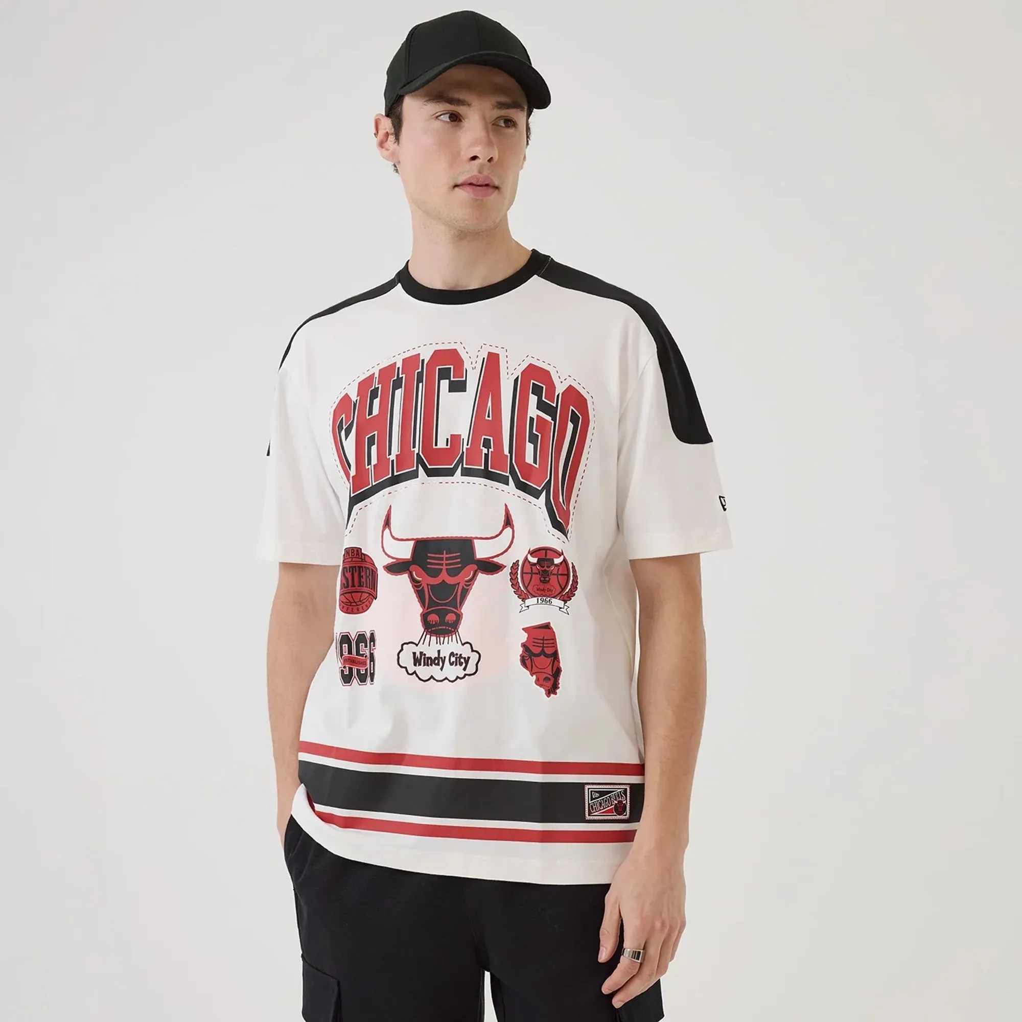 Chicago Bulls NBA Sport Classic White T-Shirt New Era Cap adult unisex