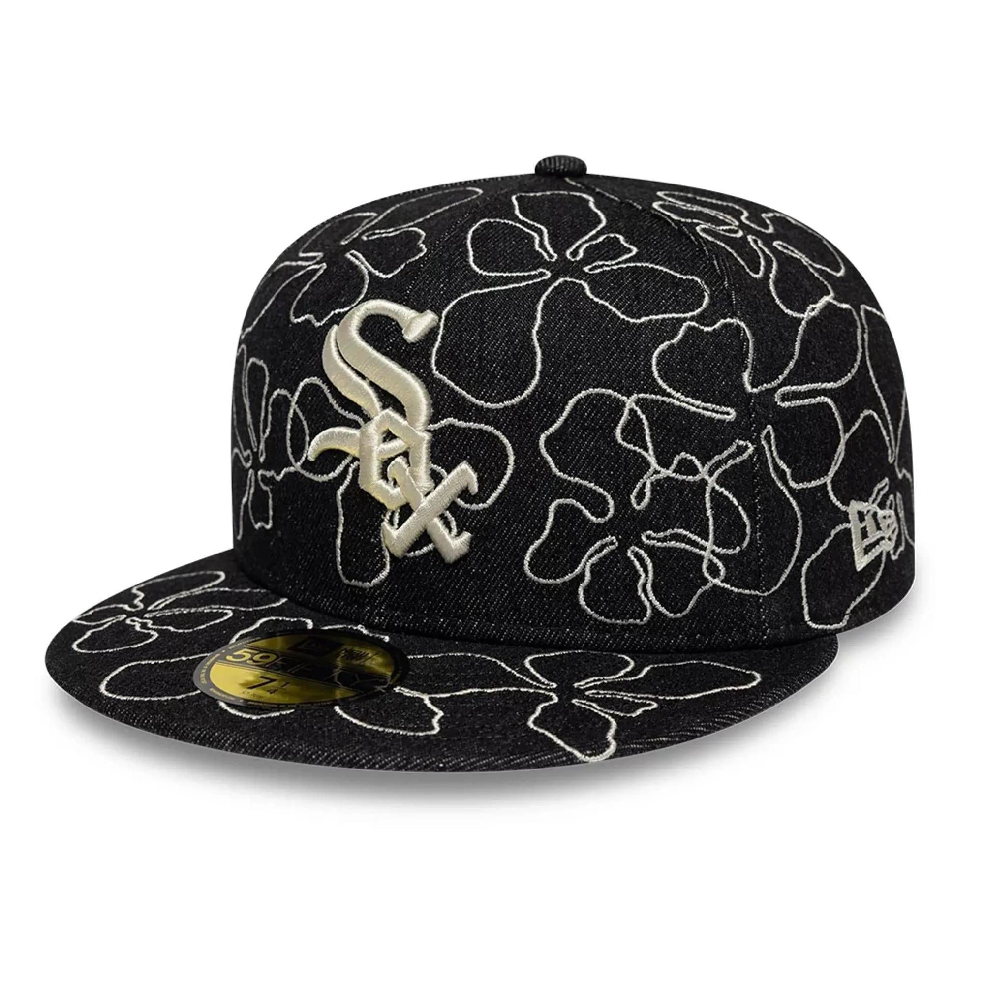 Chicago White Sox MLB Floral Denim Black 59FIFTY Fitted Cap New Era Cap adult unisex