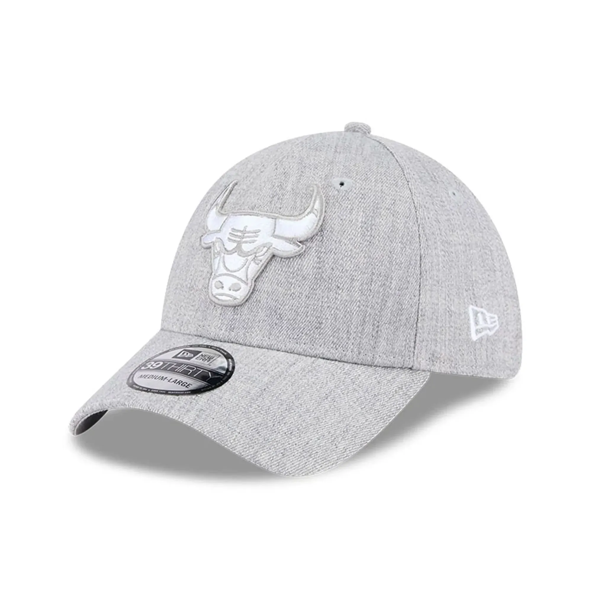 Chicago Bulls NBA Heather Grey 39THIRTY Stretch Fit Cap New Era Cap adult unisex
