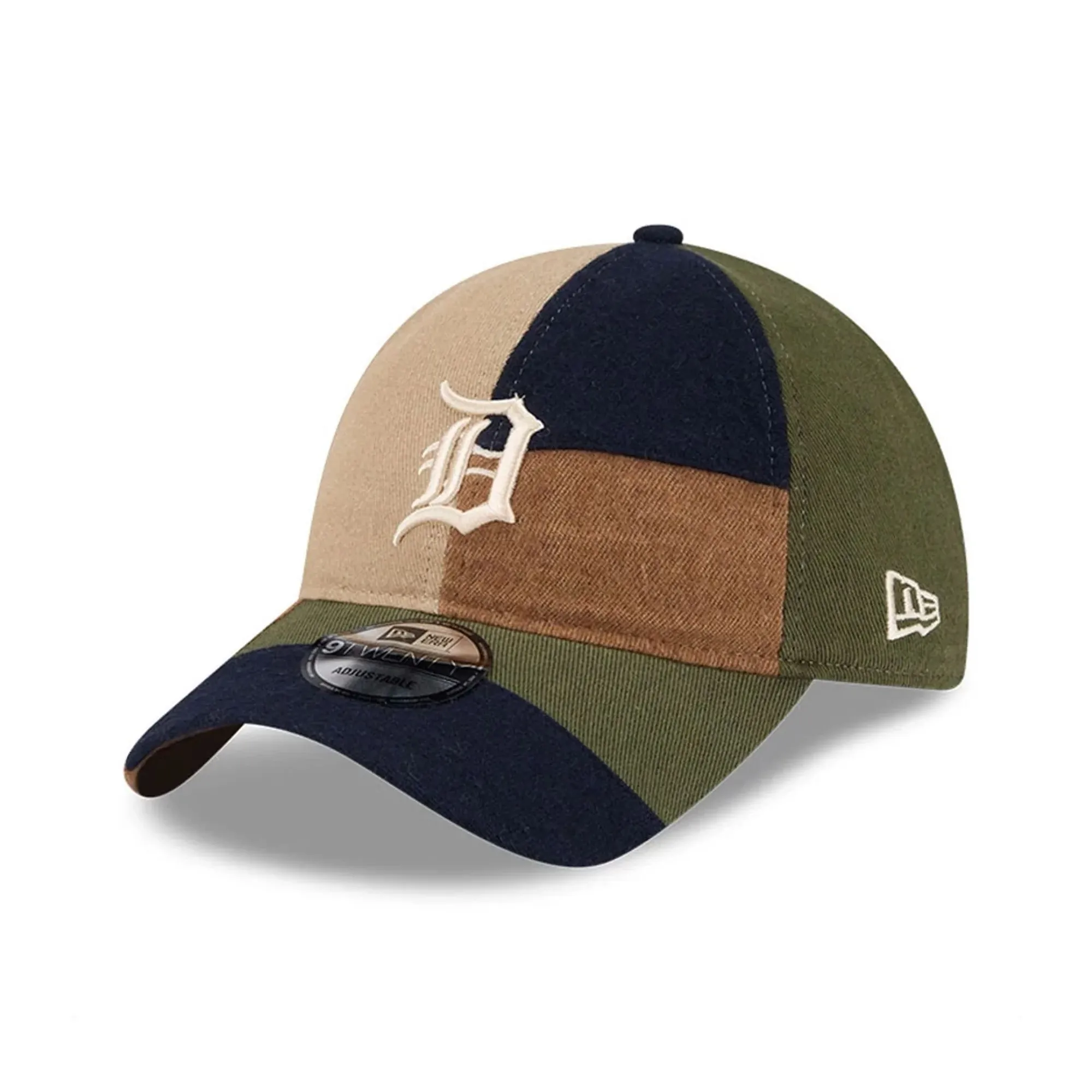 Detroit Tigers MLB Patchwork Open Brown 9TWENTY Adjustable Cap New Era Cap adult unisex