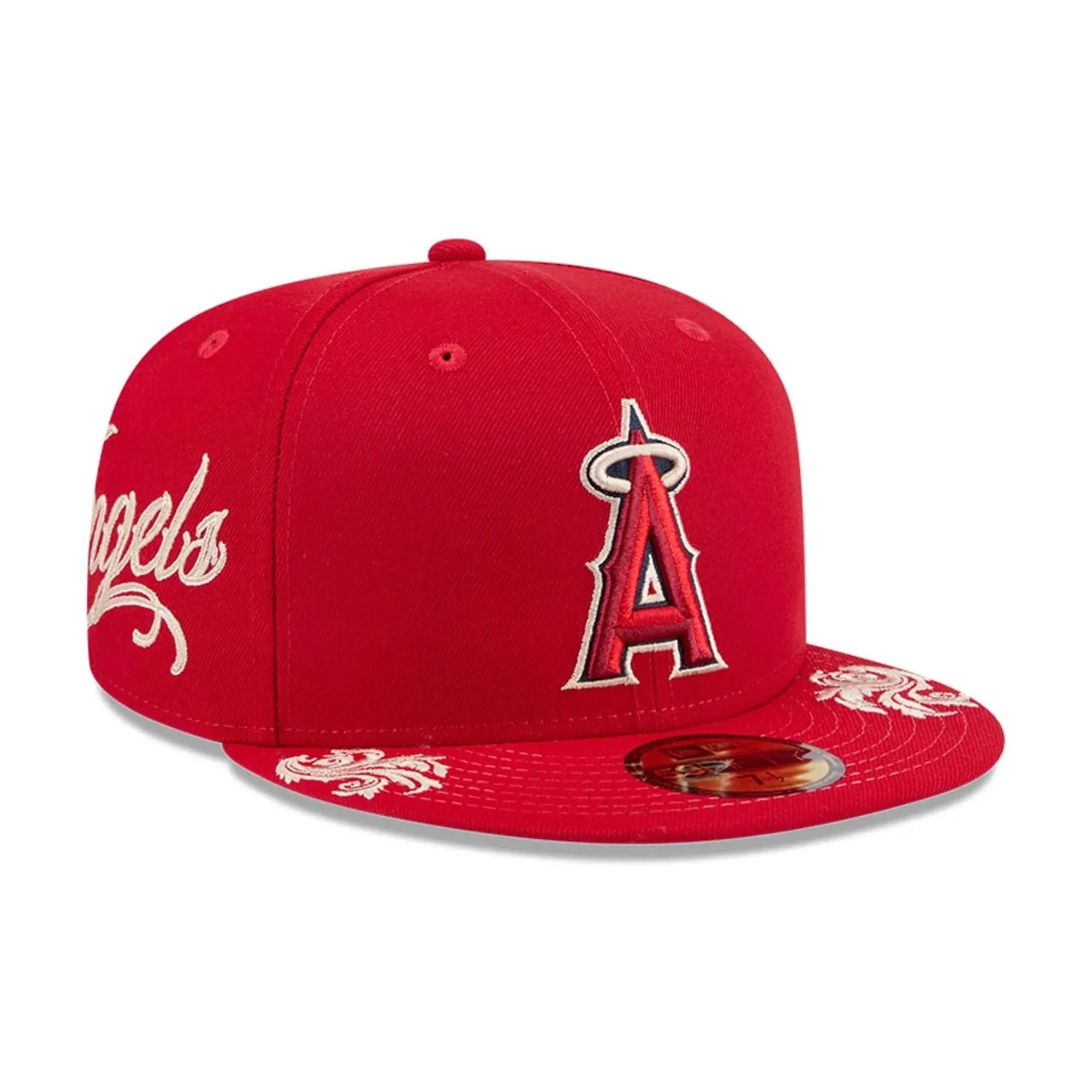 LA Angels MLB Script Red 59FIFTY Fitted Cap New Era Cap adult unisex