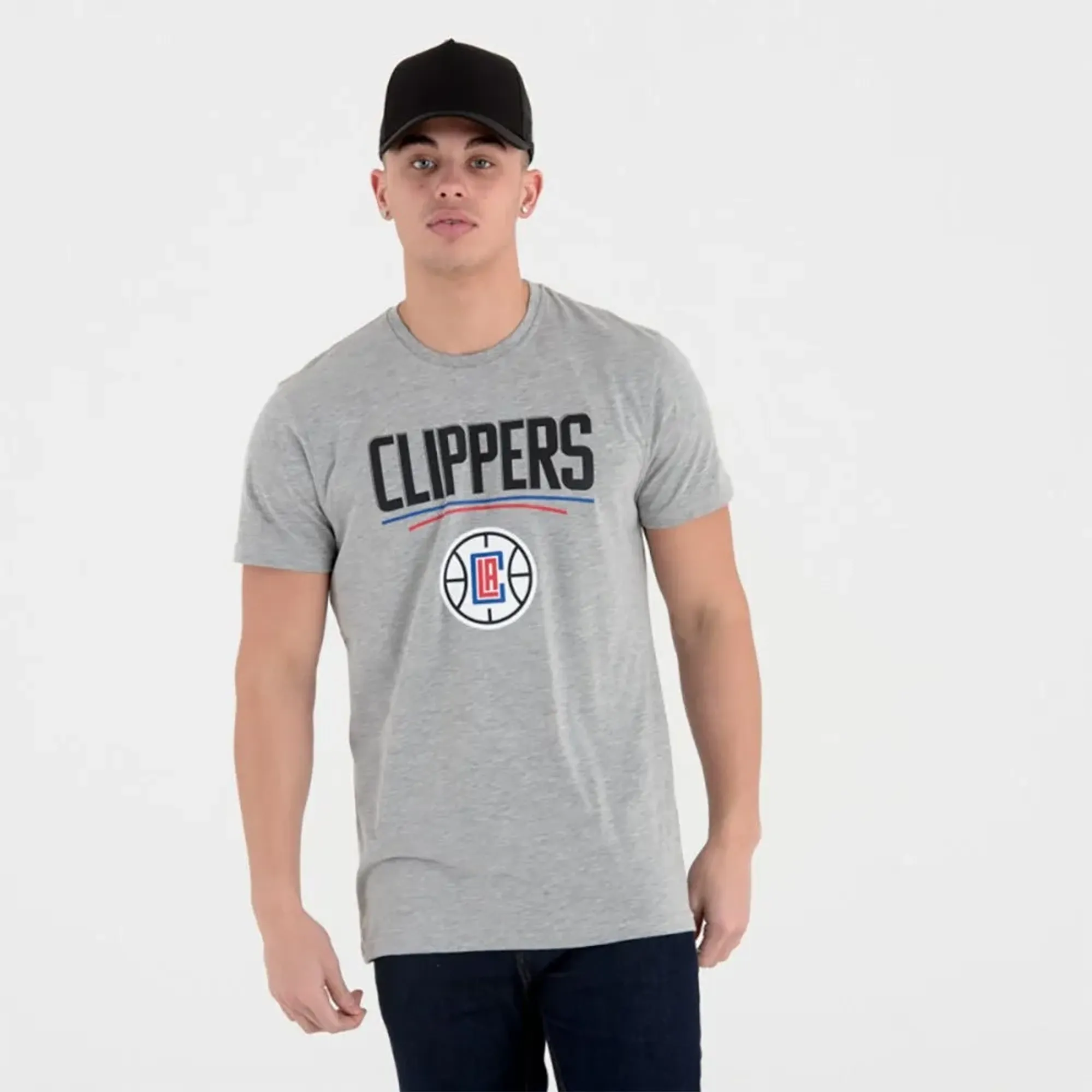 LA Clippers NBA Grey T-Shirt New Era Cap adult unisex