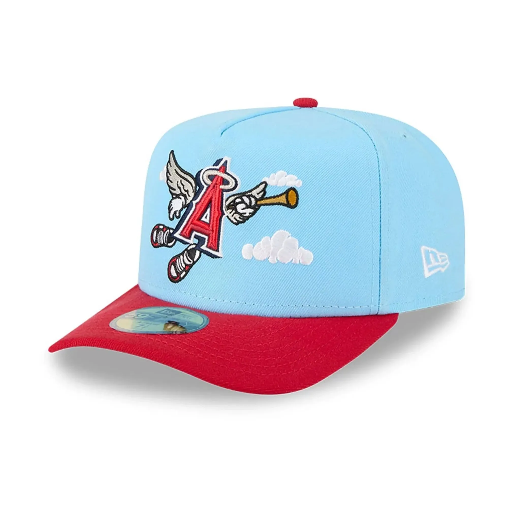 LA Angels MLB Cartoon Light Blue 59FIFTY A-Frame Fitted Cap New Era Cap adult unisex