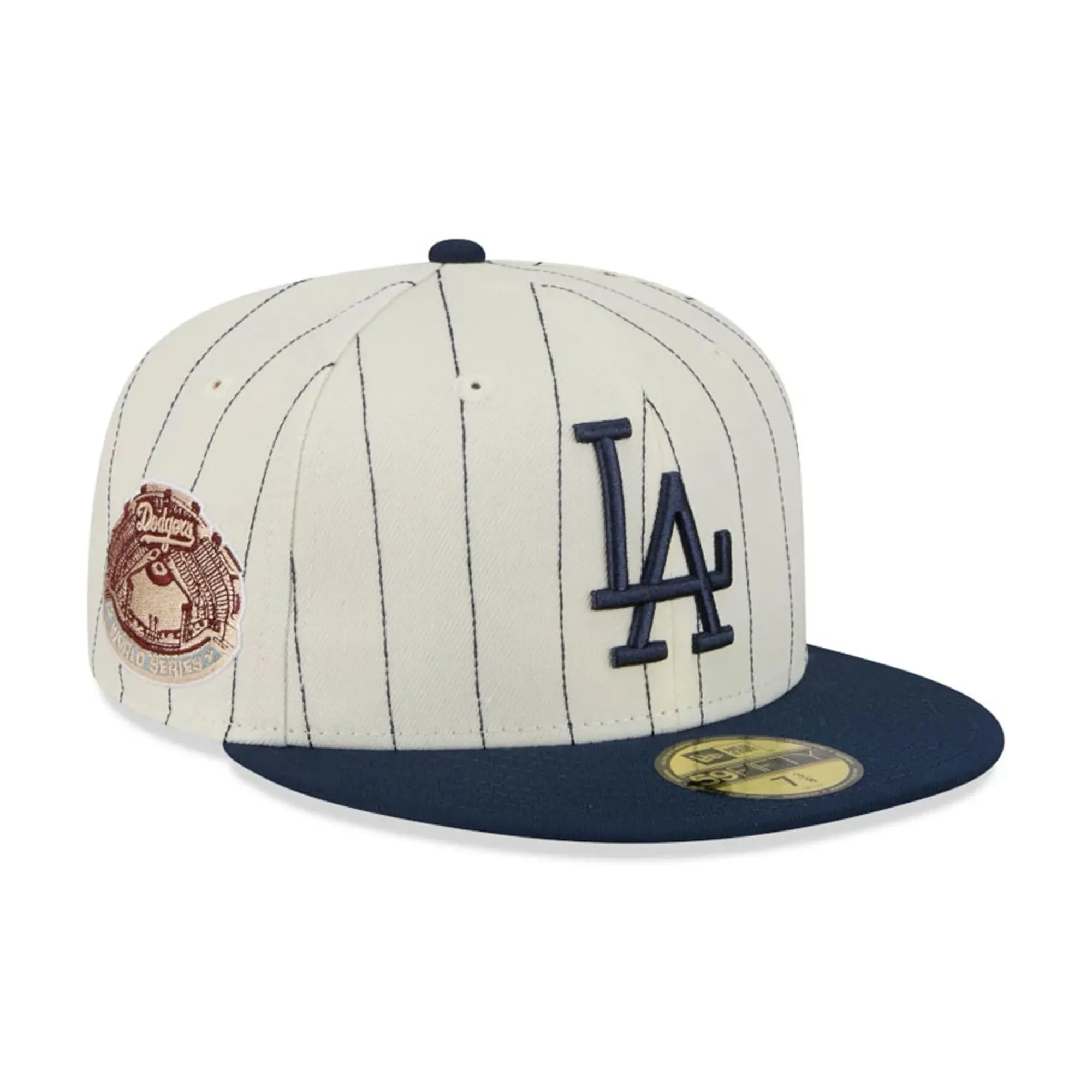 LA Dodgers MLB Stripes Cream 59FIFTY Fitted Cap New Era Cap adult unisex