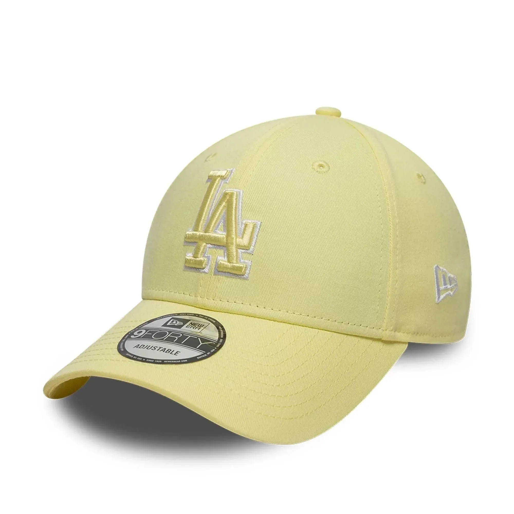 LA Dodgers MLB Team Outline Pastel Yellow 9FORTY Adjustable Cap New Era Cap adult unisex