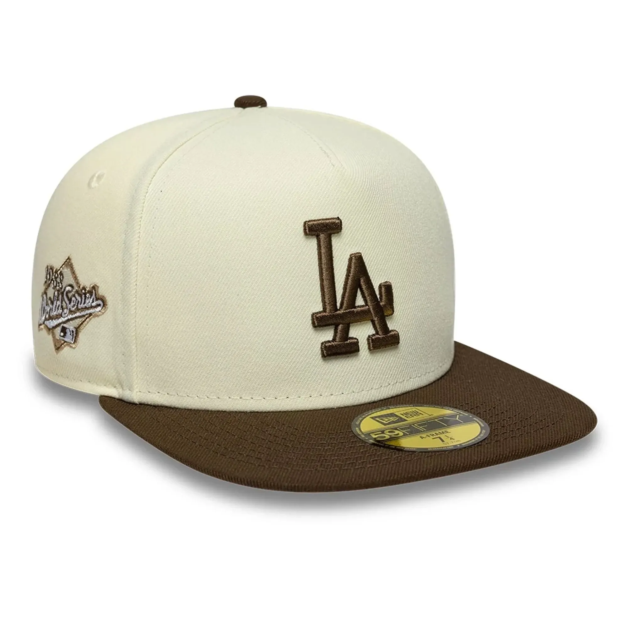 LA Dodgers MLB Cream 59FIFTY A-Frame Fitted Cap New Era Cap adult unisex