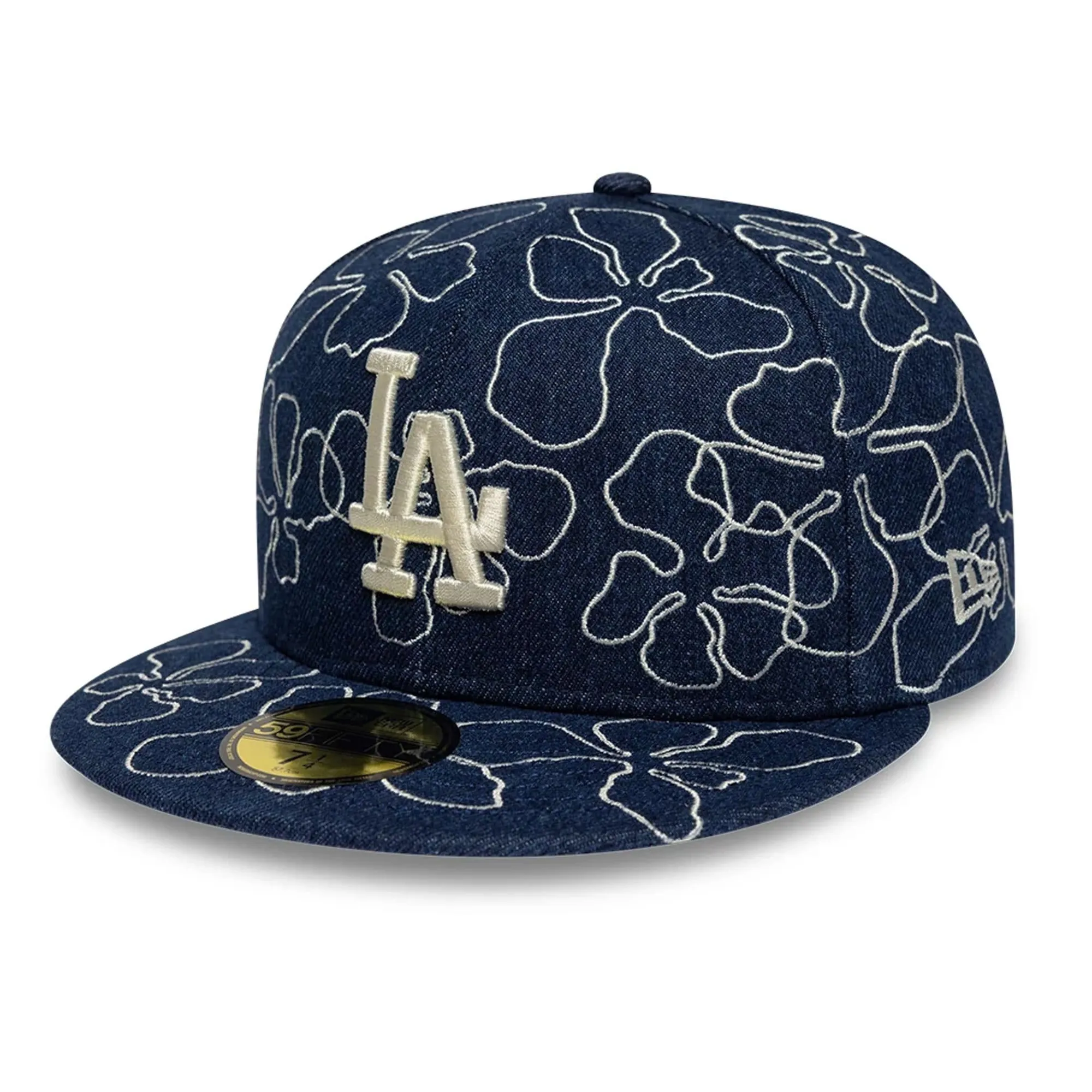 LA Dodgers MLB Floral Denim Blue 59FIFTY Fitted Cap New Era Cap adult unisex