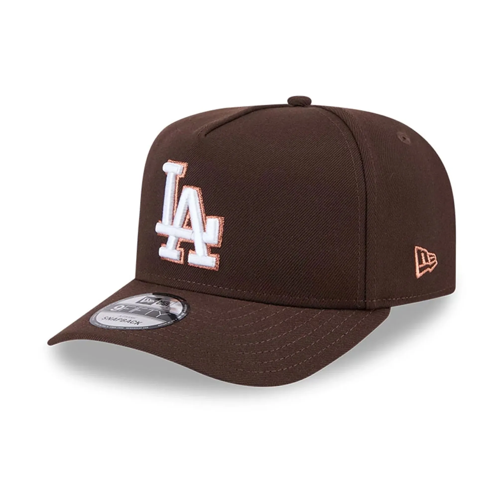 LA Dodgers MLB Metallic Dark Brown 9FIFTY A-Frame Snapback Adjustable Cap New Era Cap adult unisex