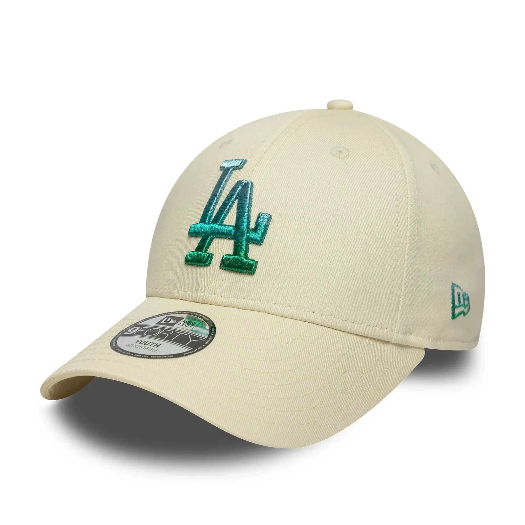 LA Dodgers Youth MLB Metallic Cream 9FORTY Adjustable Cap New Era Cap adult unisex