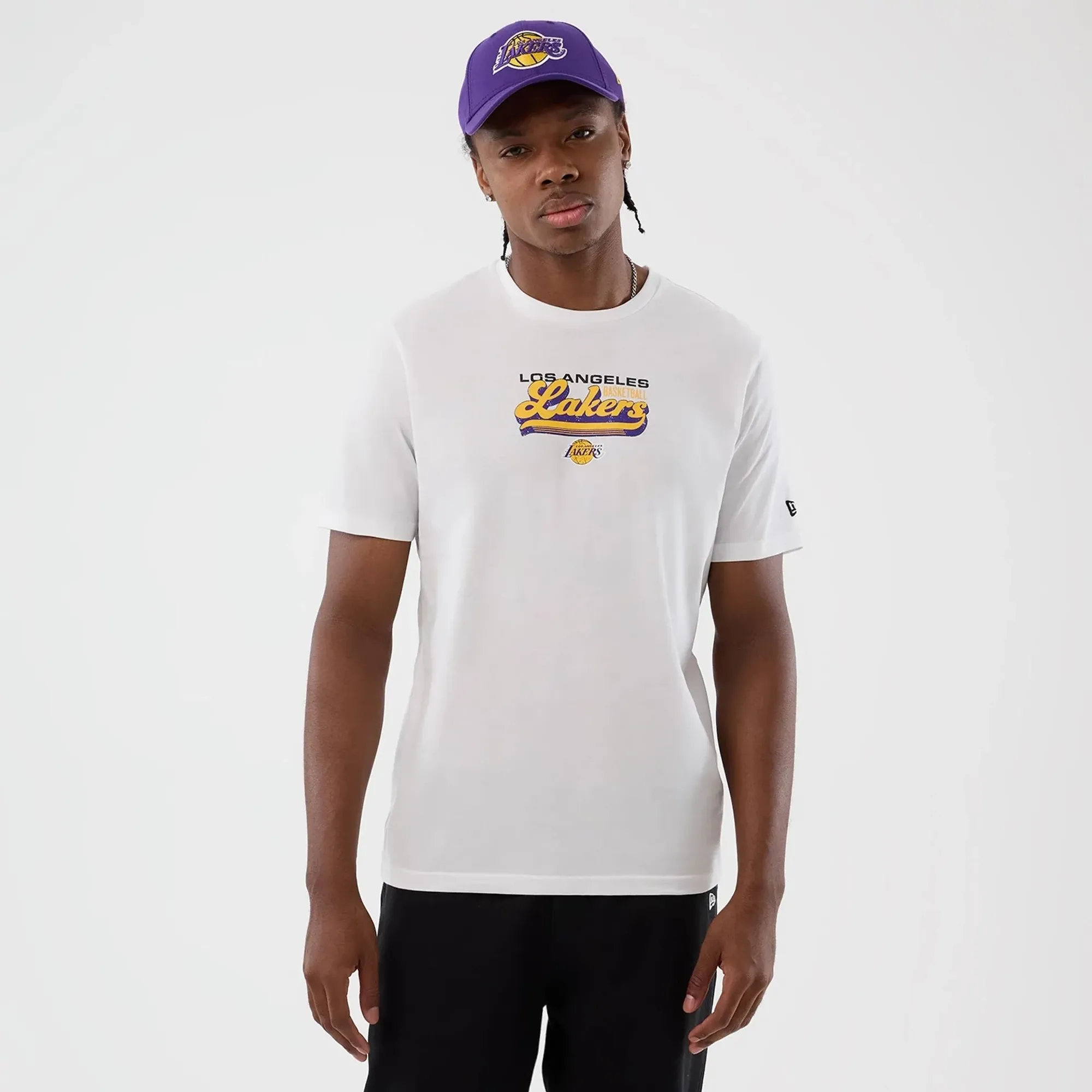 LA Lakers NBA Back To School White T-Shirt New Era Cap adult unisex