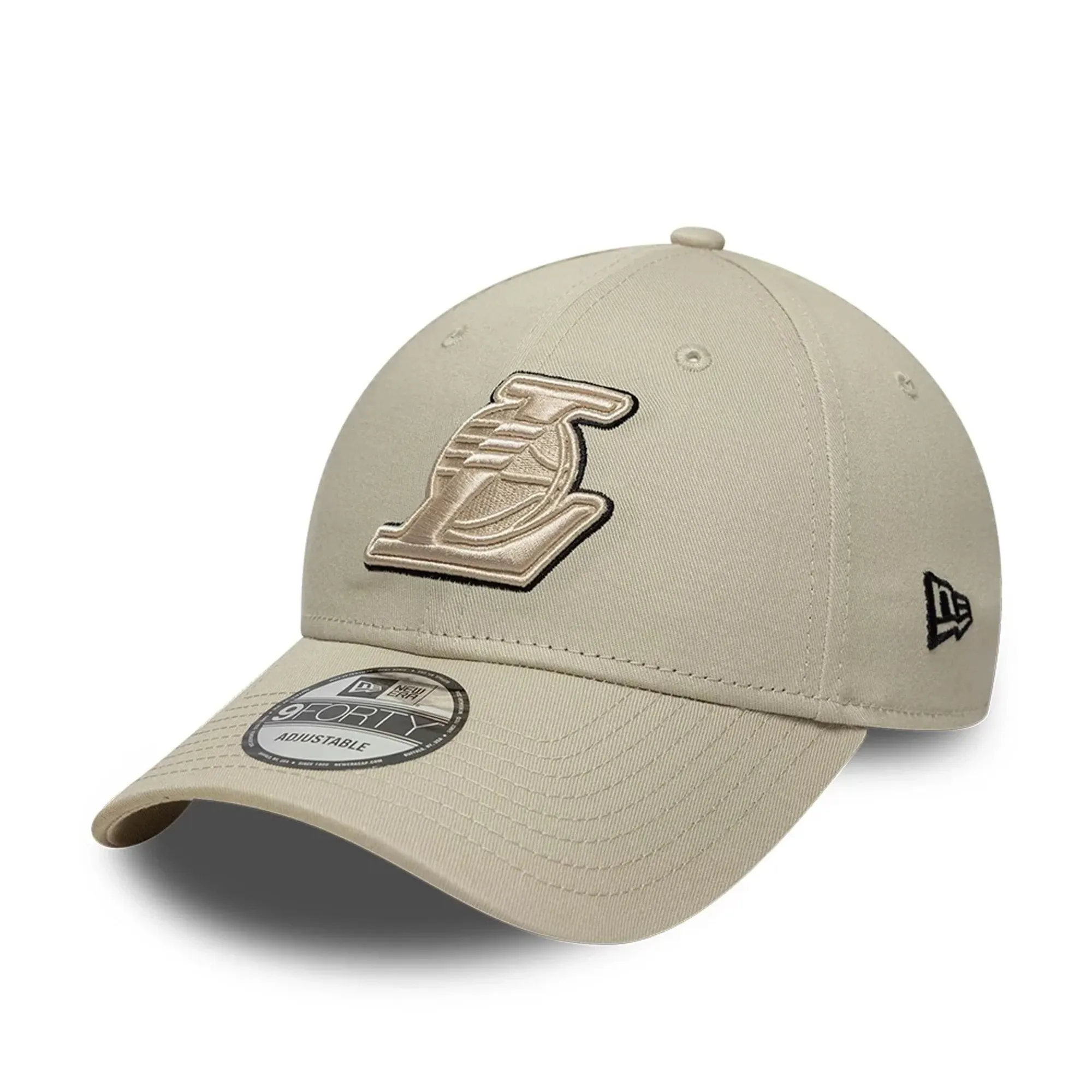 LA Lakers NBA Team Outline Cream 9FORTY Adjustable Cap New Era Cap adult unisex