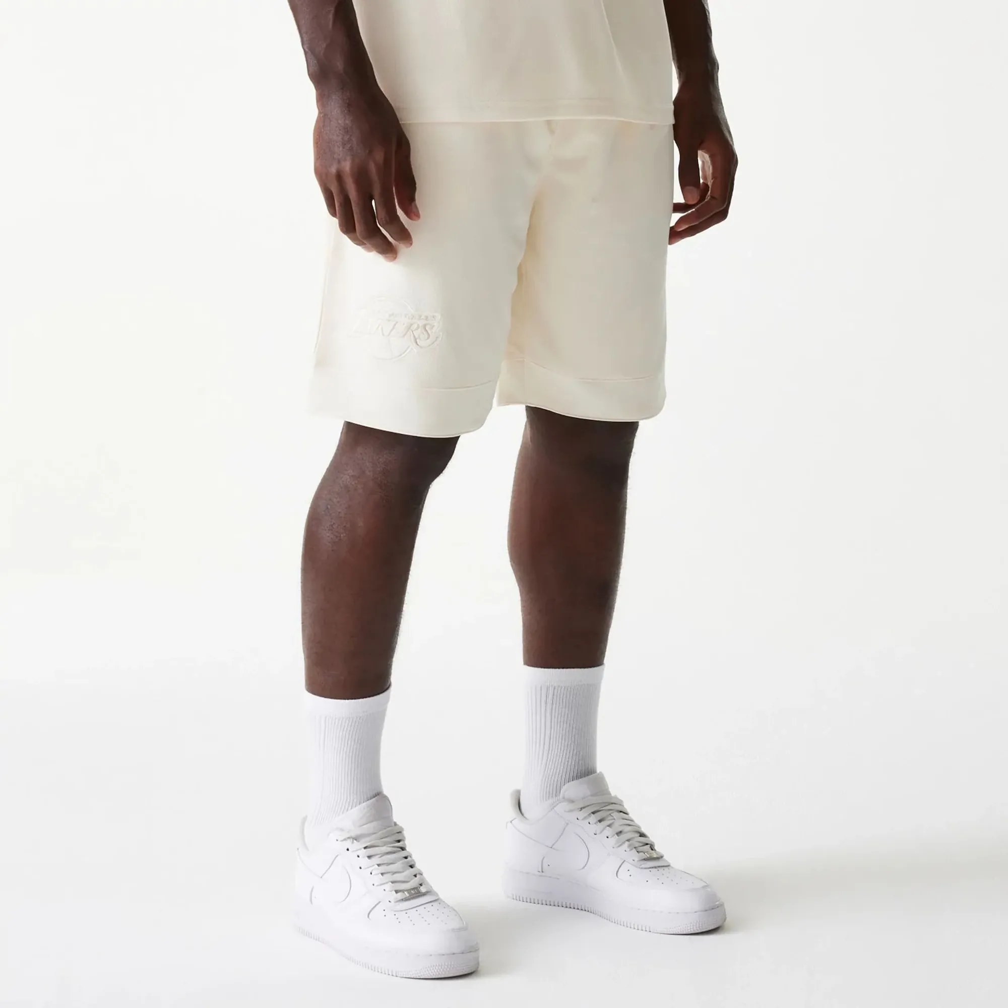 LA Lakers NBA Tonal Open White Mesh Shorts New Era Cap adult unisex