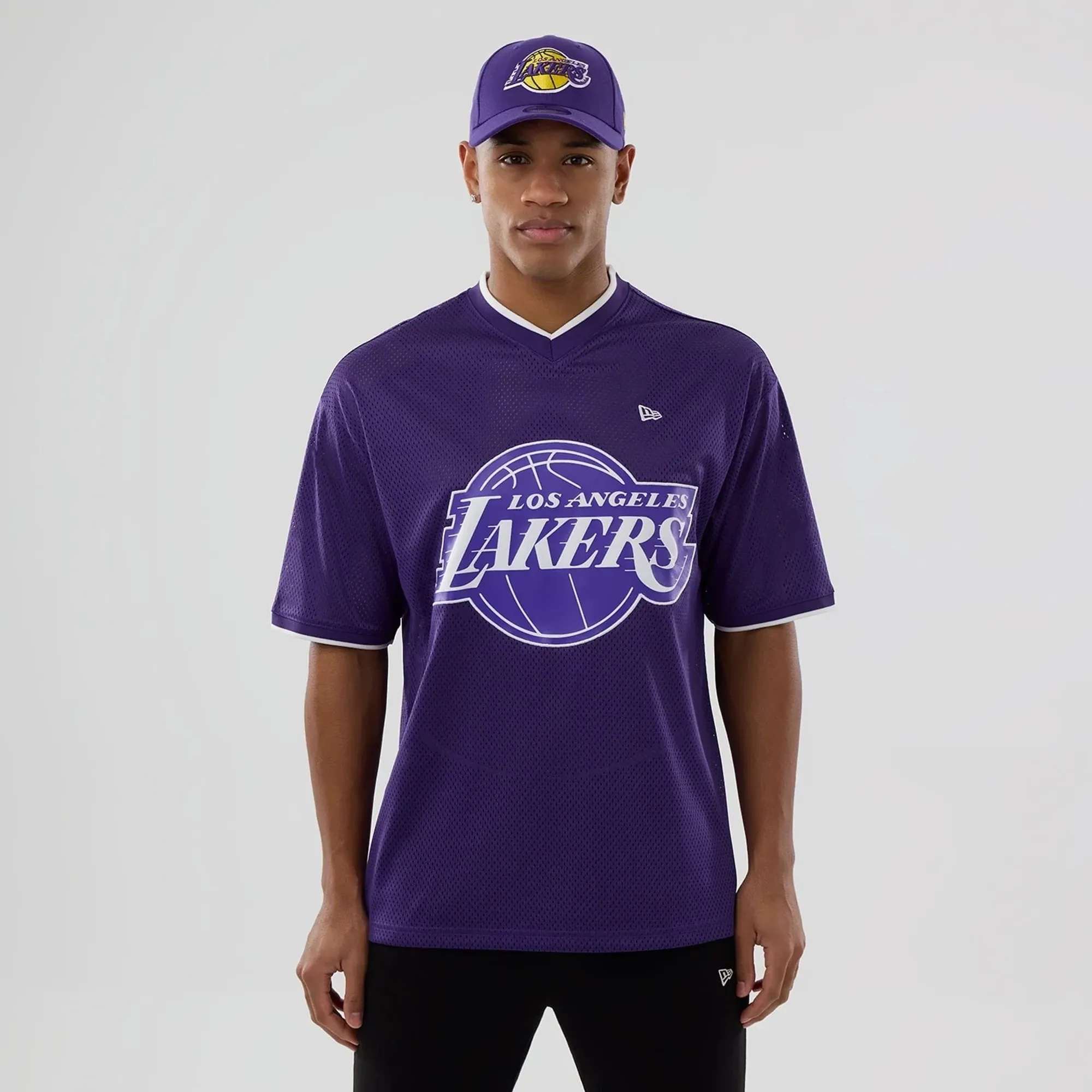 LA Lakers NBA Mesh Purple Oversized T-Shirt New Era Cap adult unisex
