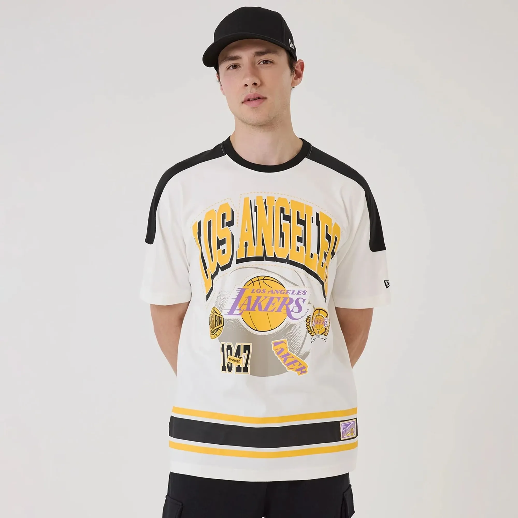LA Lakers NBA Sport Classic White T-Shirt New Era Cap adult unisex