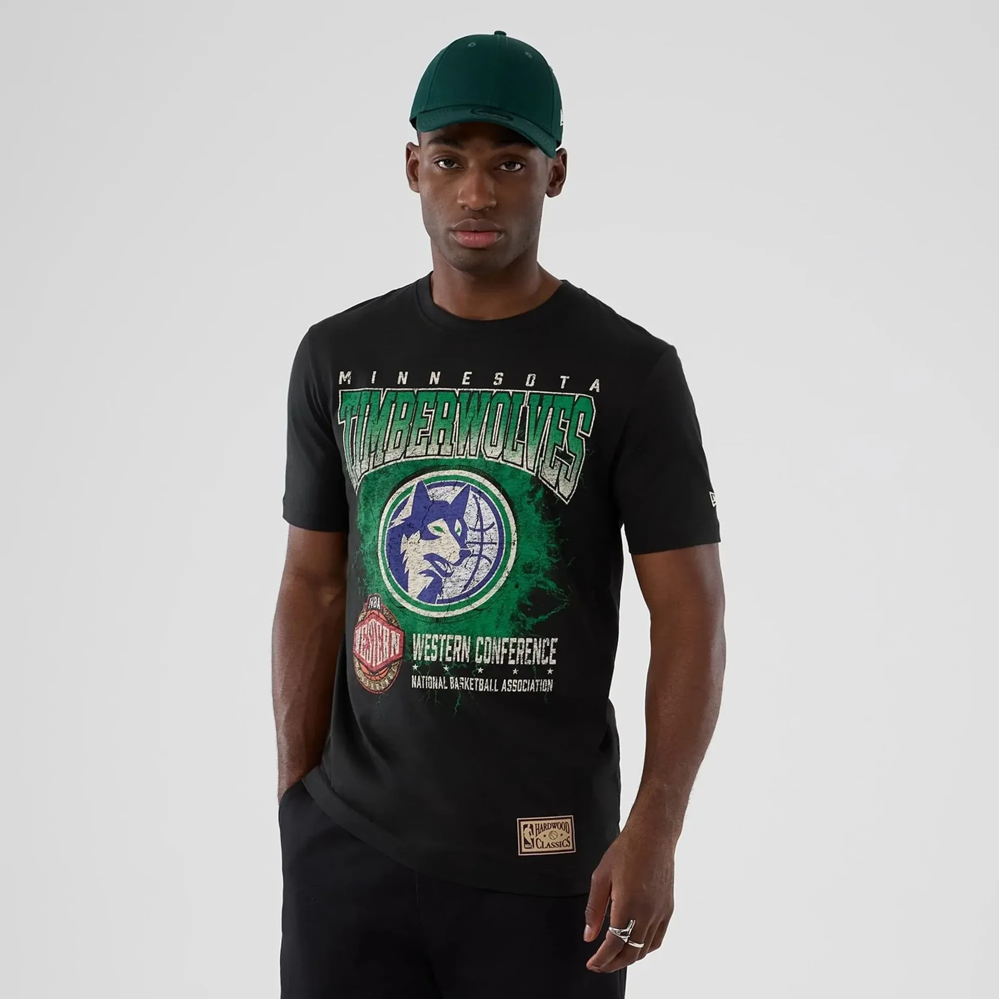 Minnesota Timberwolves NBA Hardwood Classic Black T-Shirt New Era Cap adult unisex