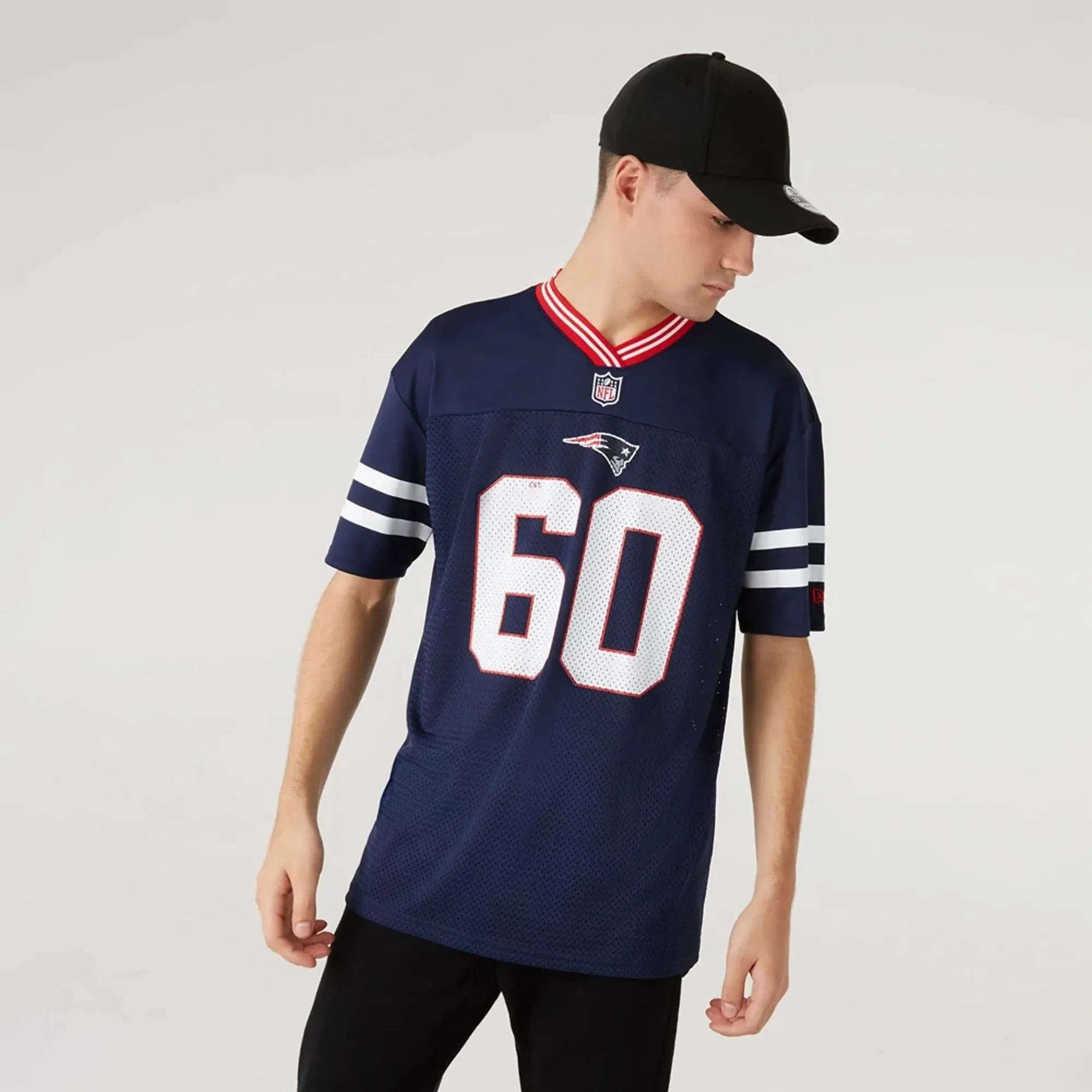 New England Patriots NFL Dark Blue Mesh T-Shirt New Era Cap adult unisex