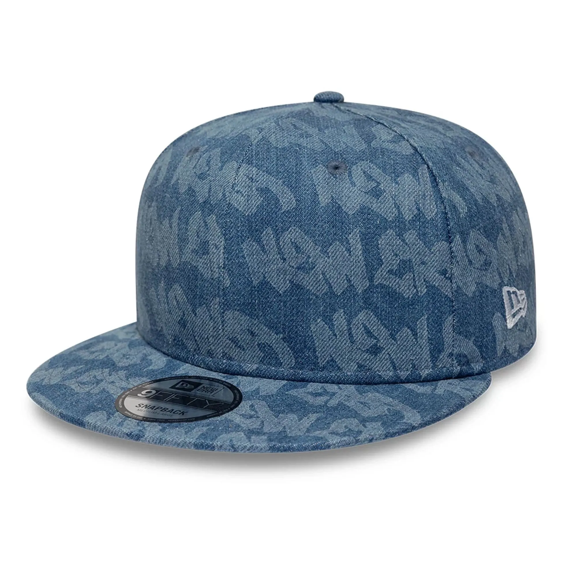New Era Laser Burnout Washed Denim Navy 9FIFTY Snapback Adjustable Cap adult unisex