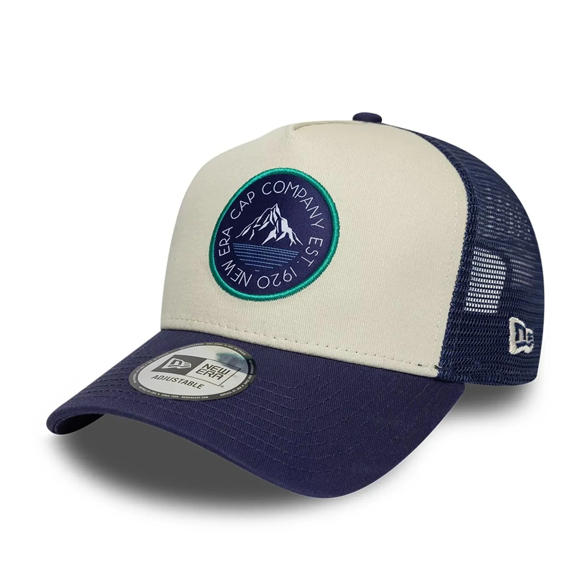 New Era Outdoor Washed Navy 9FORTY A-Frame Trucker Adjustable Cap adult unisex