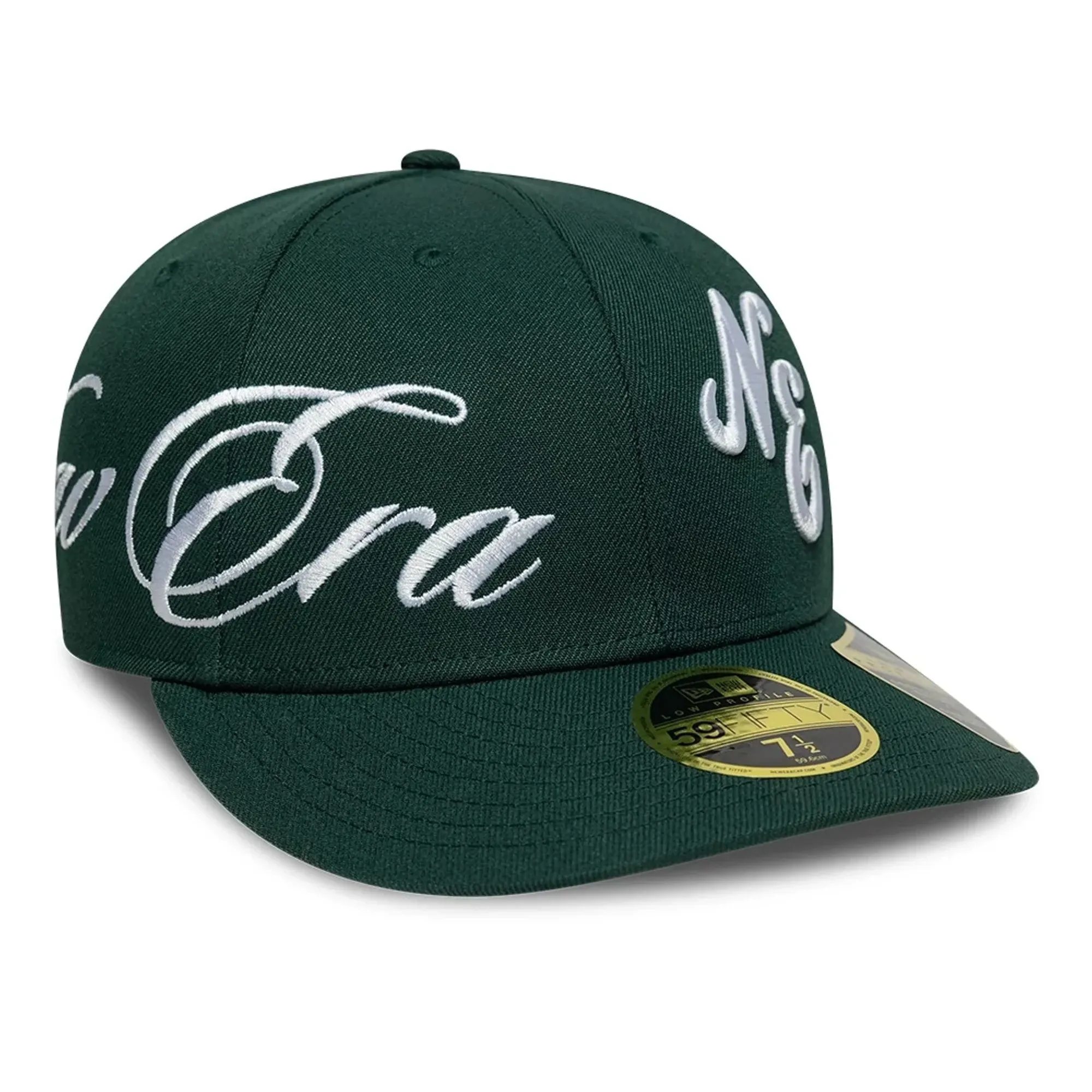 New Era Side Script Dark Green Low Profile 59FIFTY Fitted Cap adult unisex