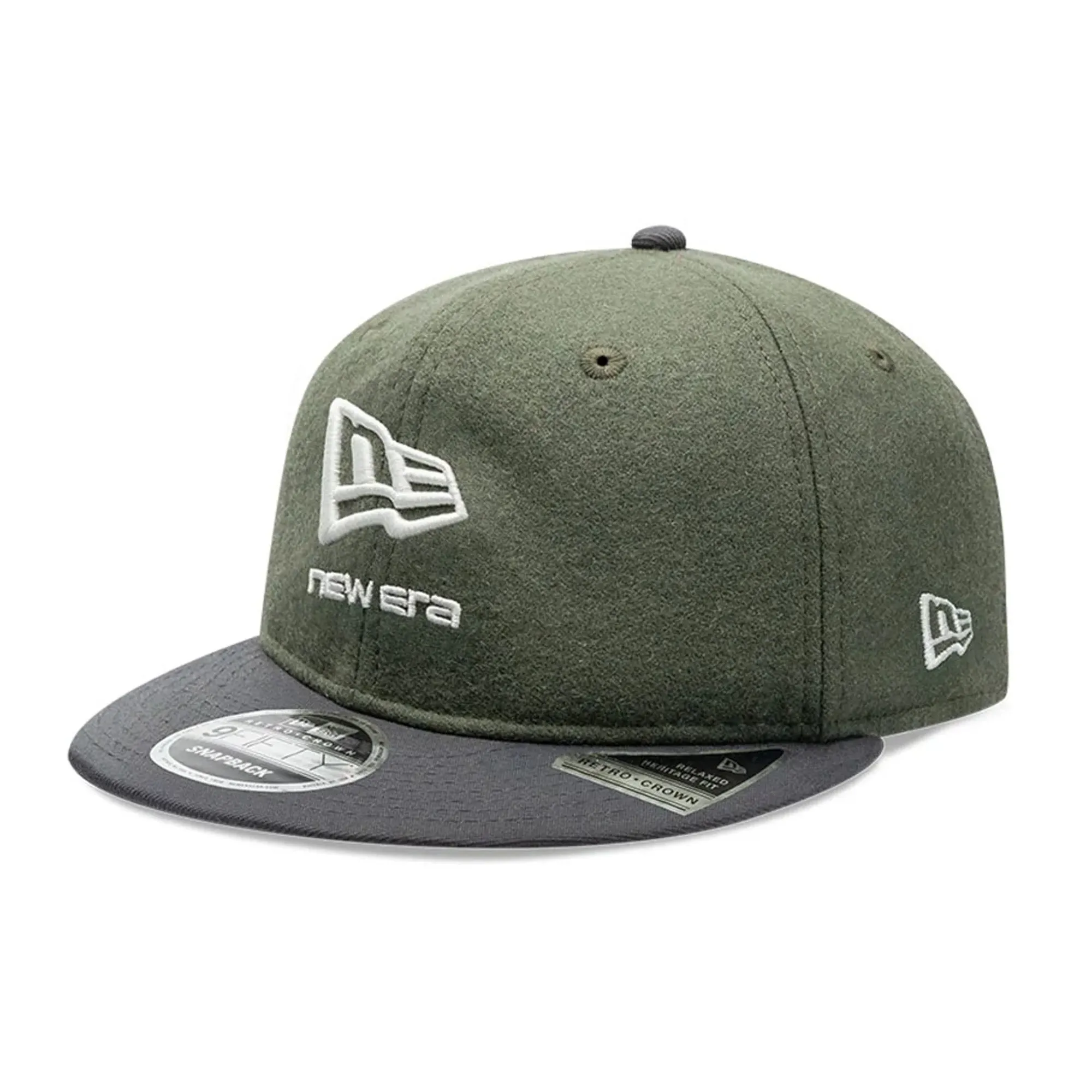 New Era Melton Wool Green Retro Crown 9FIFTY Cap adult unisex