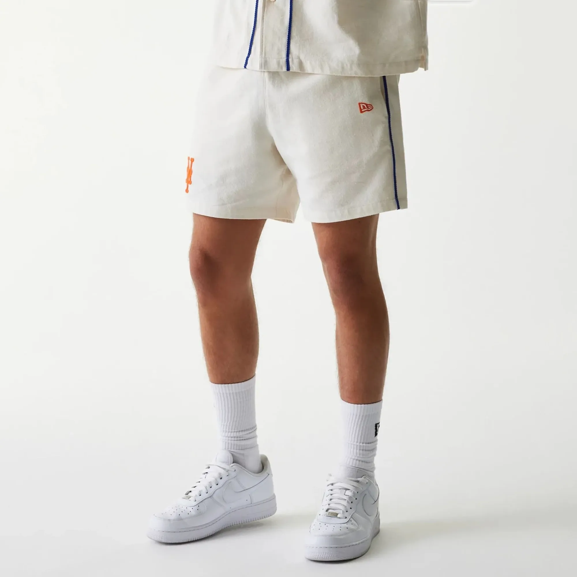 New York Mets MLB Piping Open Cream Shorts New Era Cap adult unisex