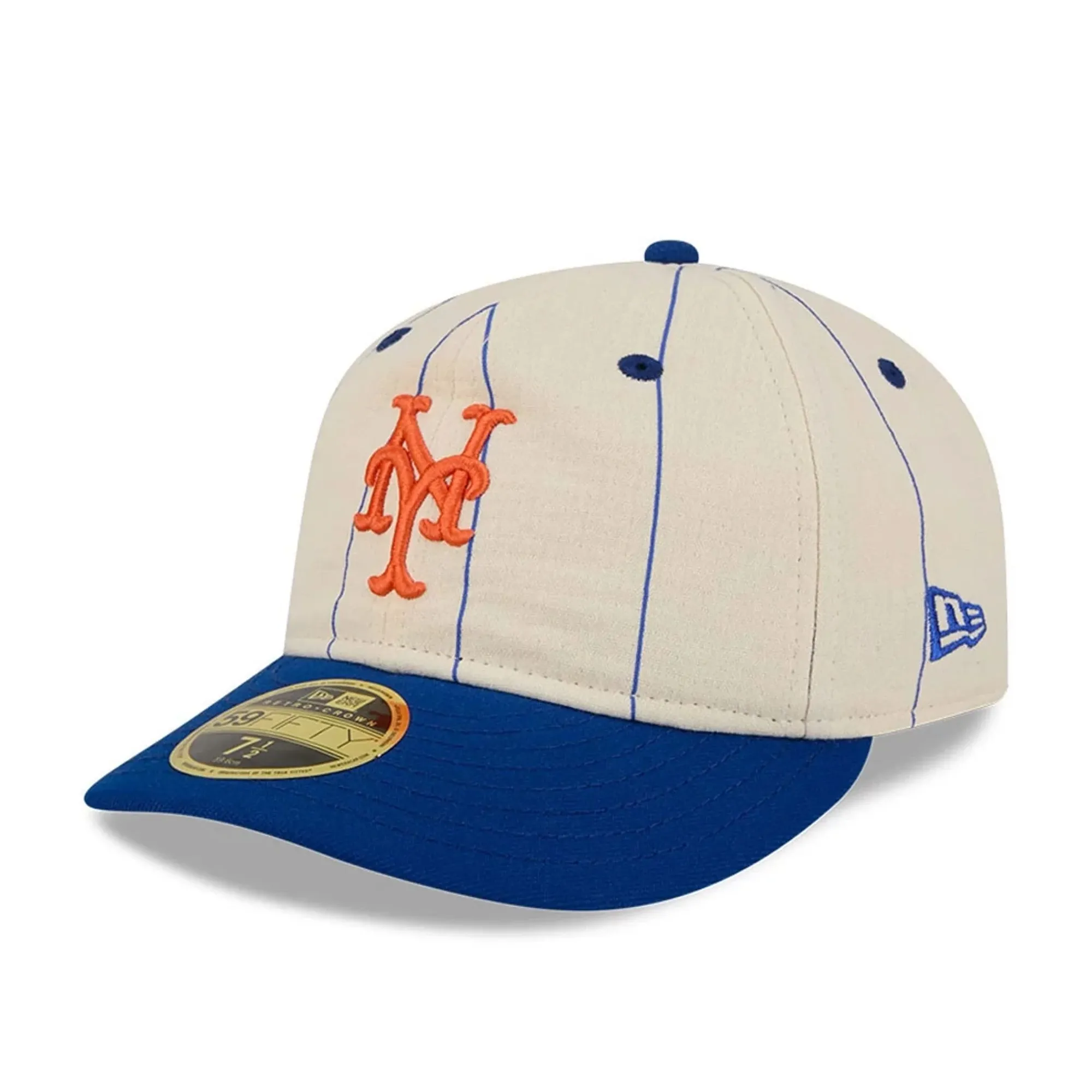 New York Mets MLB Linen Blue Retro Crown 59FIFTY Fitted Cap New Era Cap adult unisex