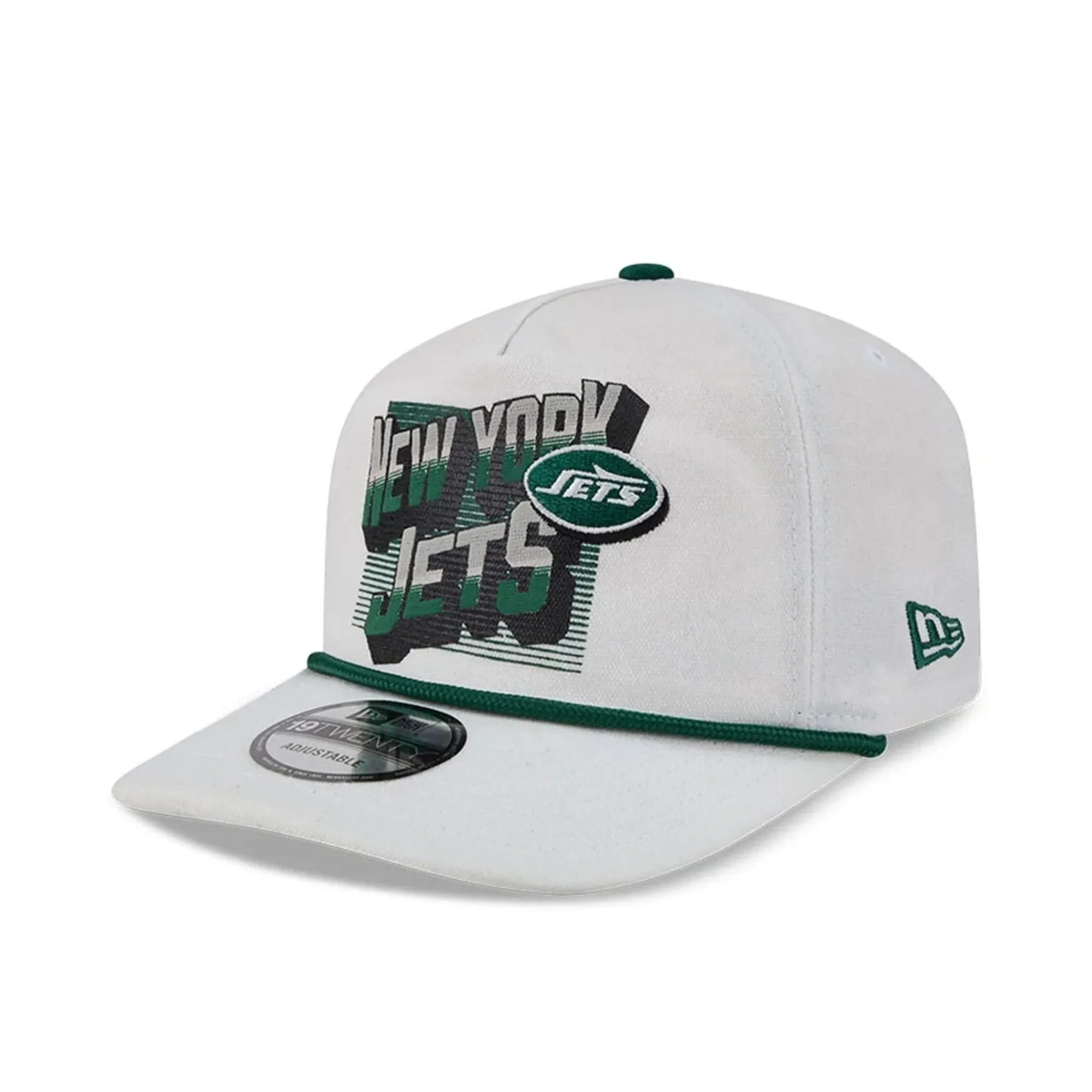 New York Jets NFL Duck Cloth White 19TWENTY Adjustable Cap New Era Cap adult unisex