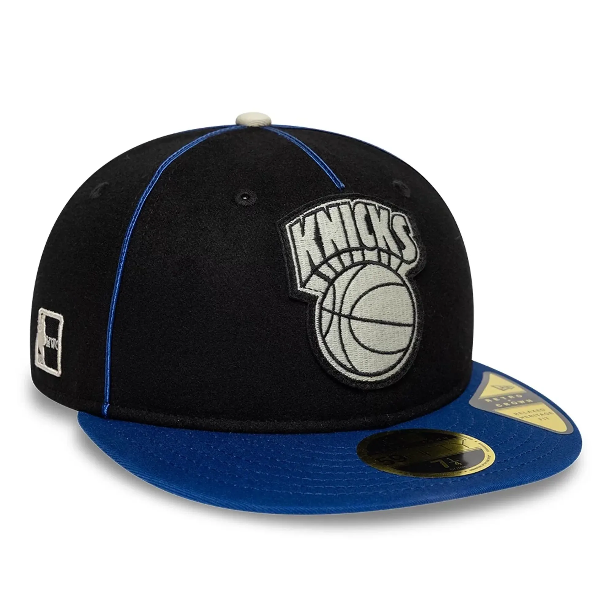 New York Knicks NBA Felt Logo Dark Blue Retro Crown 59FIFTY Fitted Cap New Era Cap adult unisex
