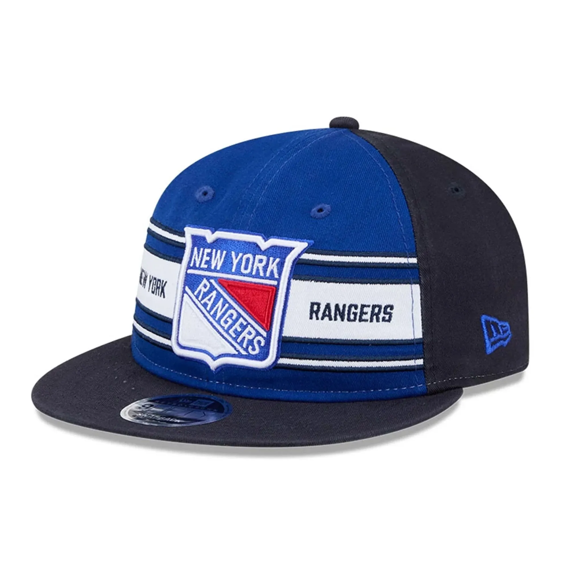 New York Rangers NHL Team Stripes Blue Retro Crown 9FIFTY Adjustable Cap New Era Cap adult unisex