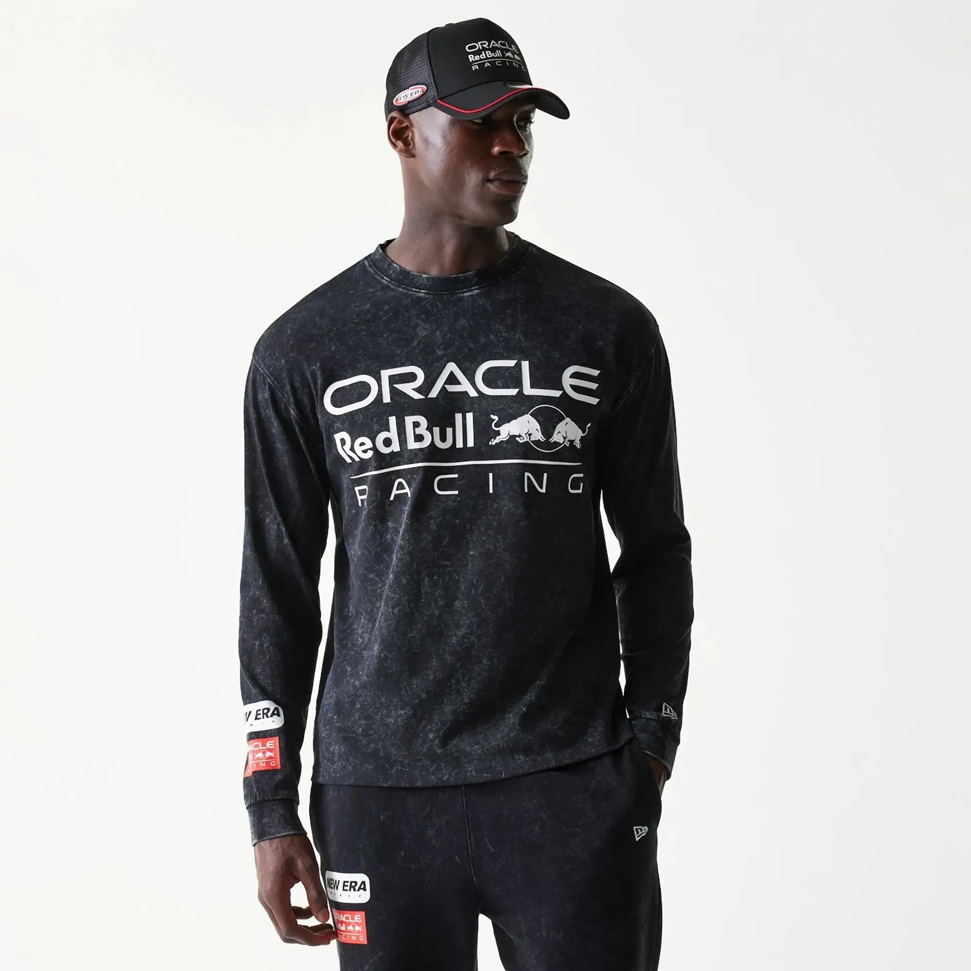 Red Bull Racing Linear Graphic Black Long Sleeve T-Shirt New Era Cap adult unisex