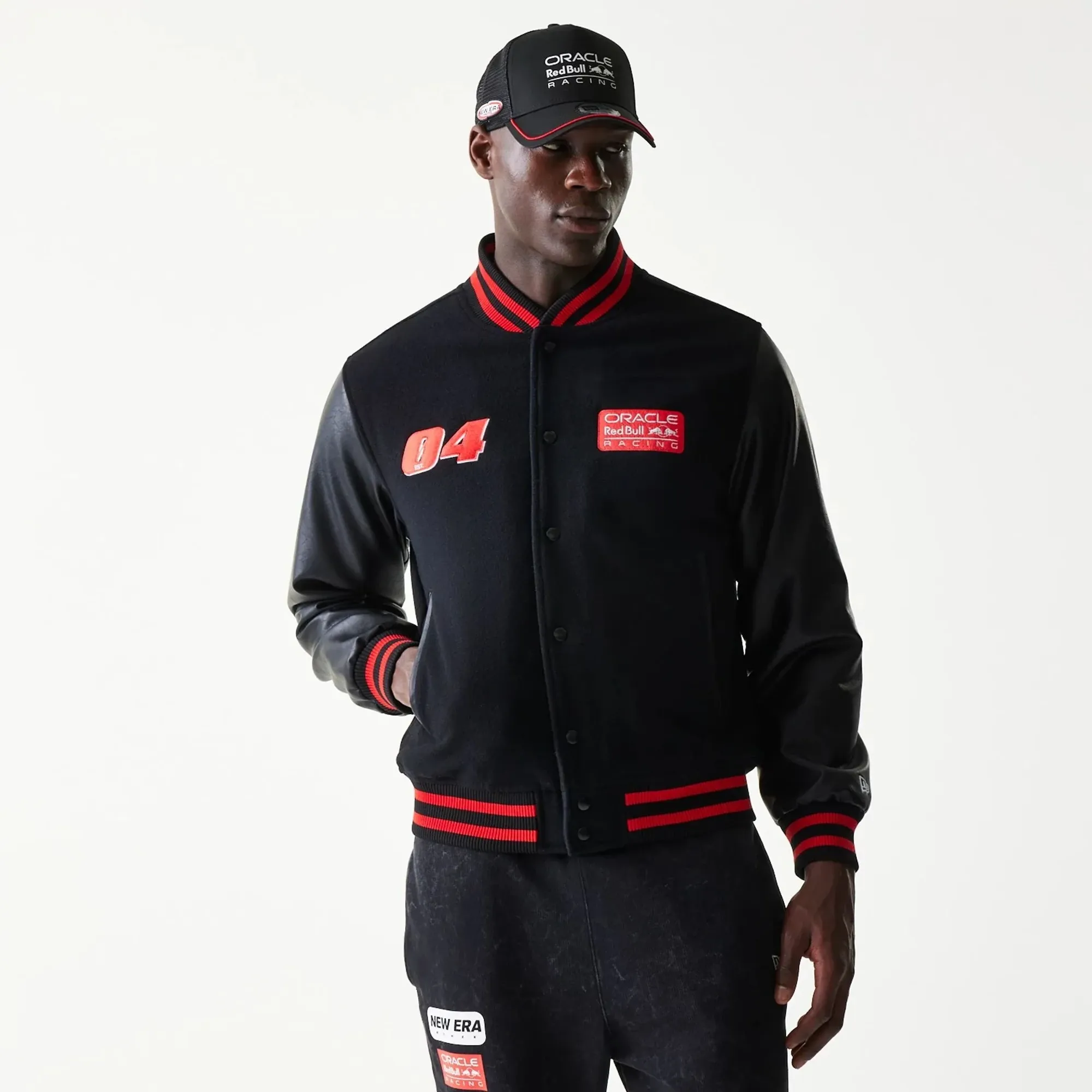 Red Bull Racing Black Varsity Jacket New Era Cap adult unisex