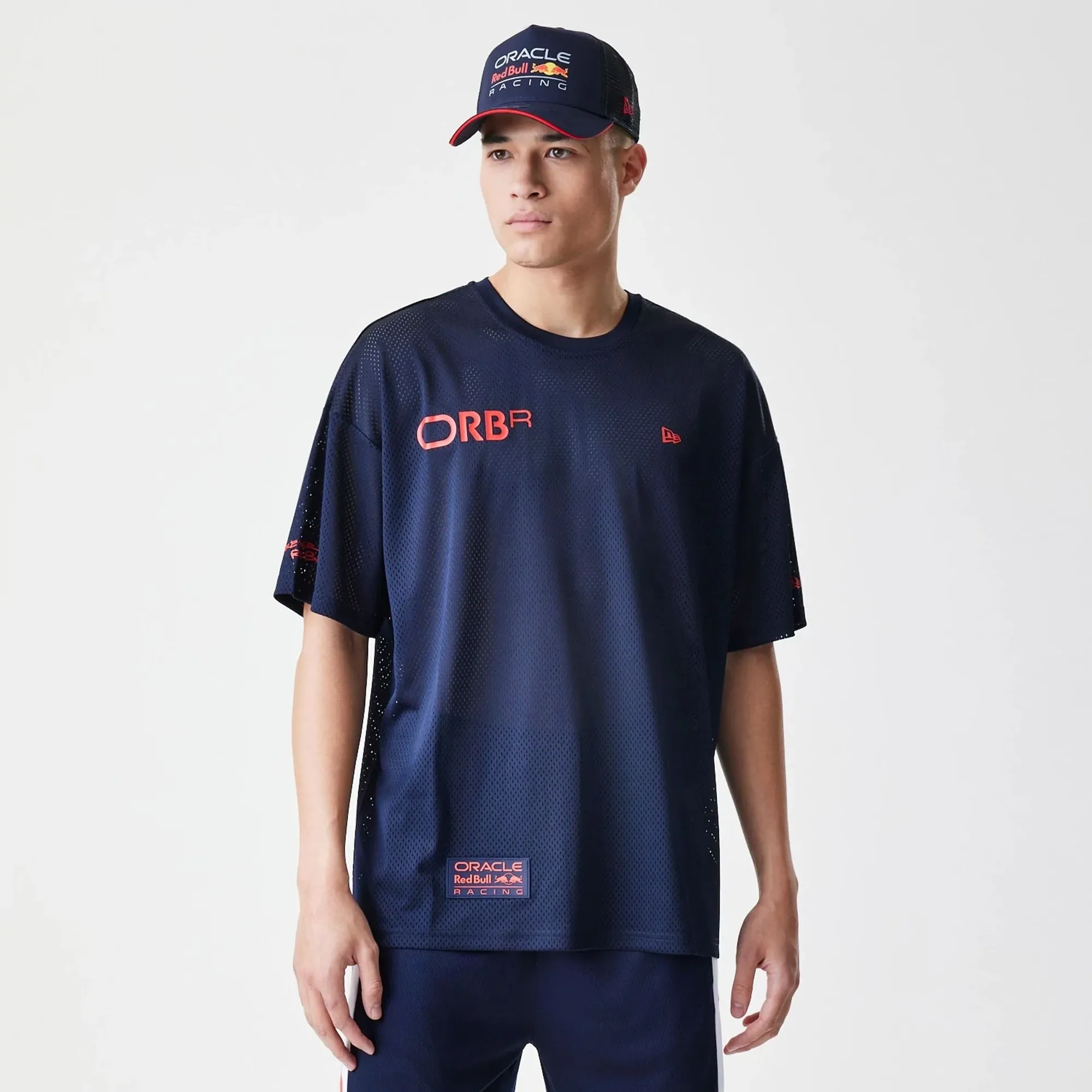 Red Bull Racing Graphic Mesh Dark Blue Oversized T-Shirt New Era Cap adult unisex