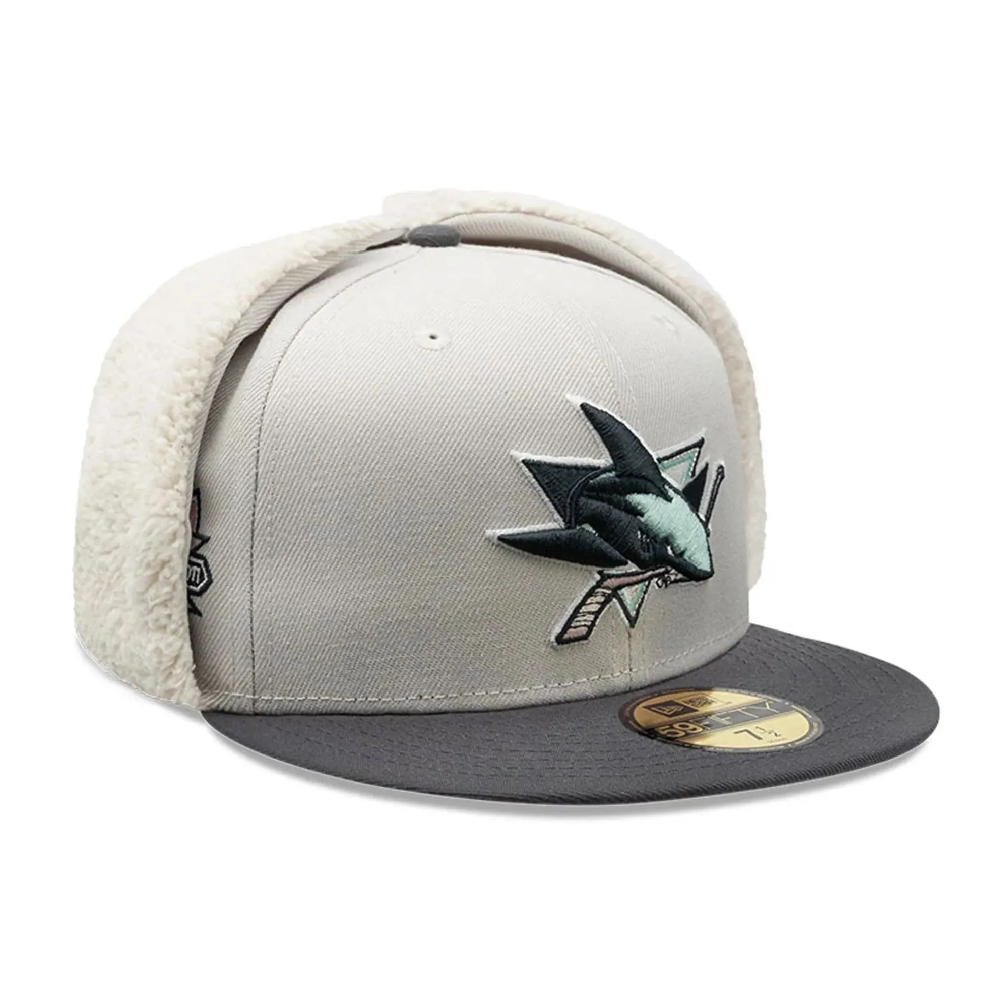 San Jose Sharks NHL Patch Light Beige Dogear 59FIFTY Fitted Cap New Era Cap adult unisex