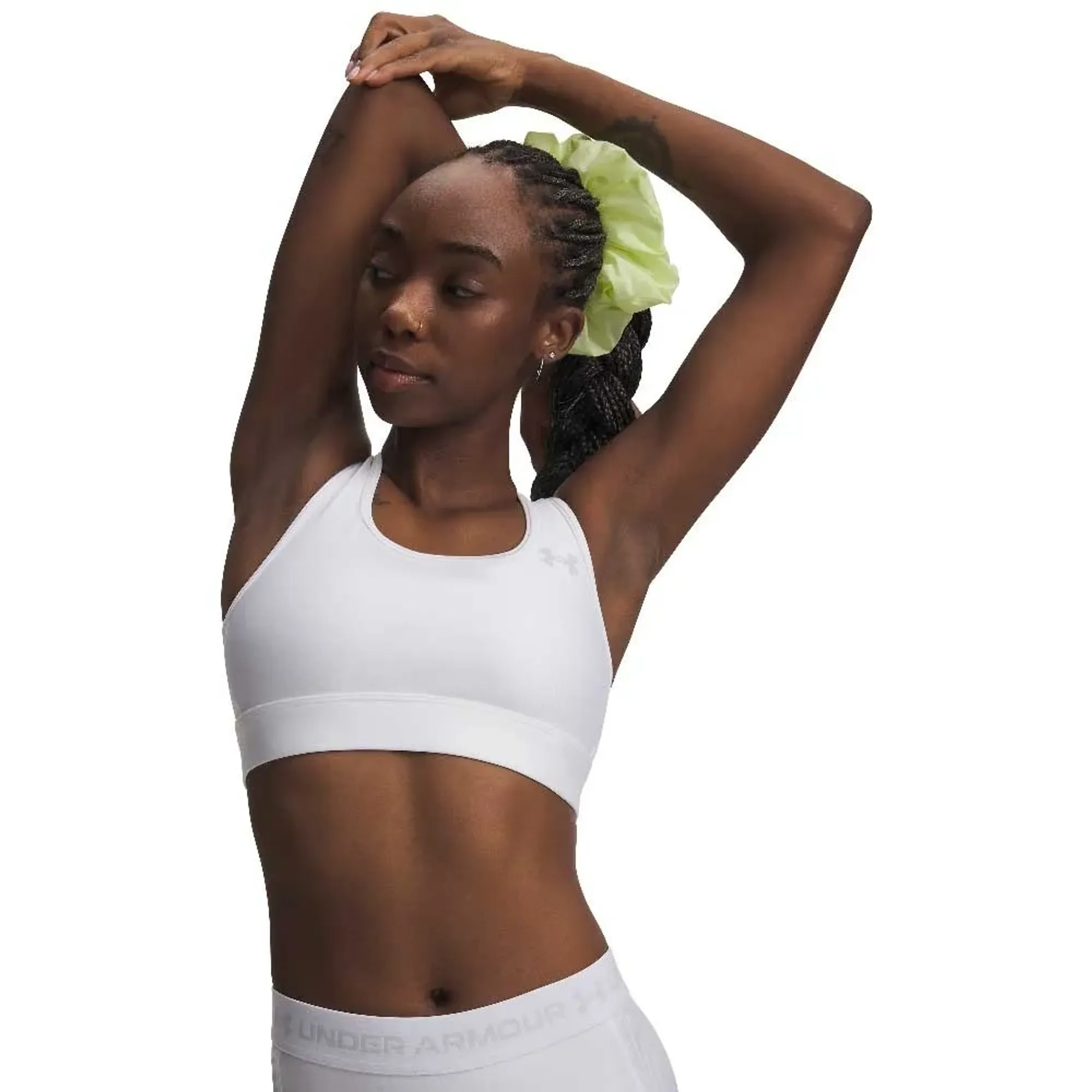 HeatGear® Mid Women's Sports Bra White / Halo Gray XL